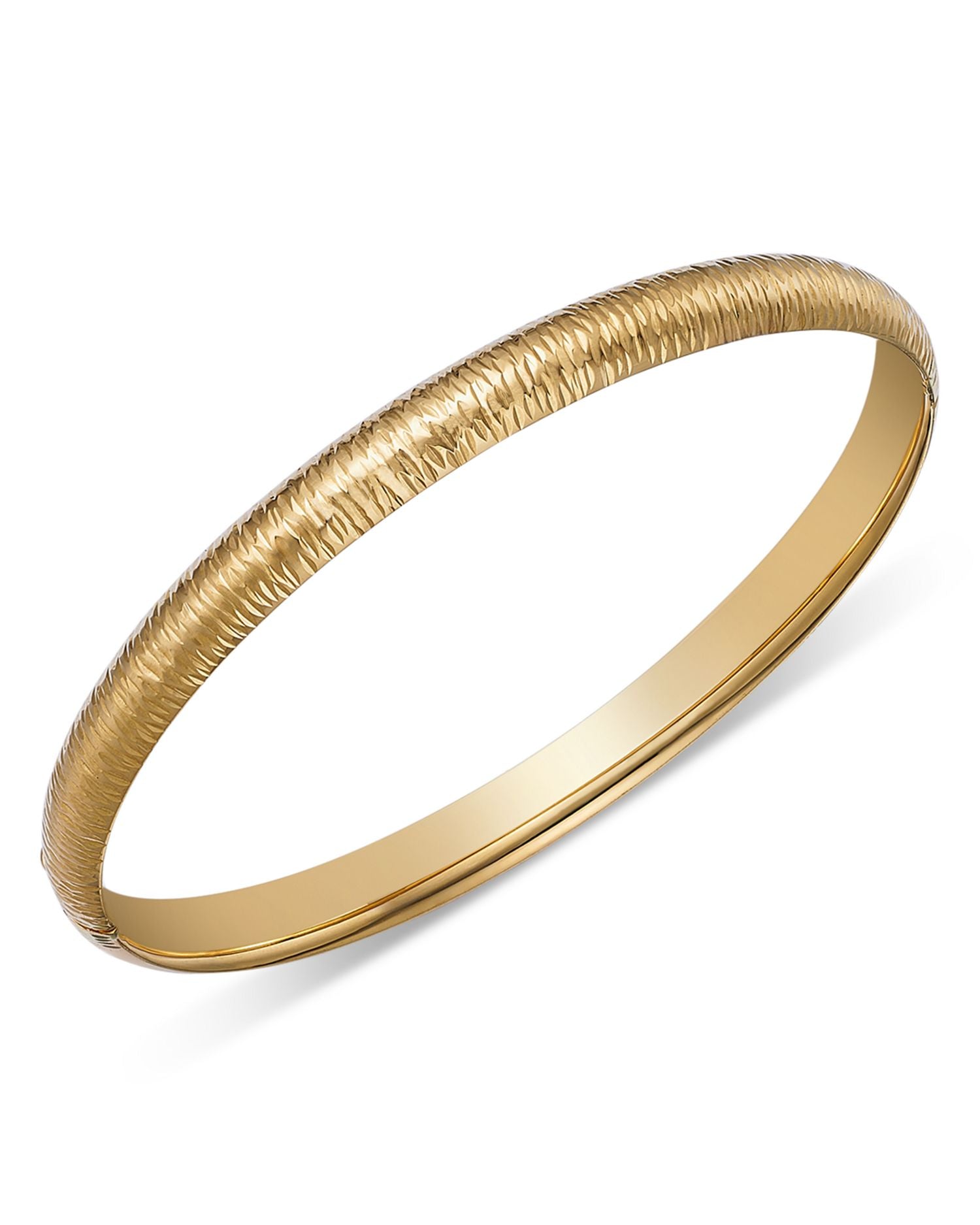 Bark Finish Bangle Bracelet in 14K Yellow Gold