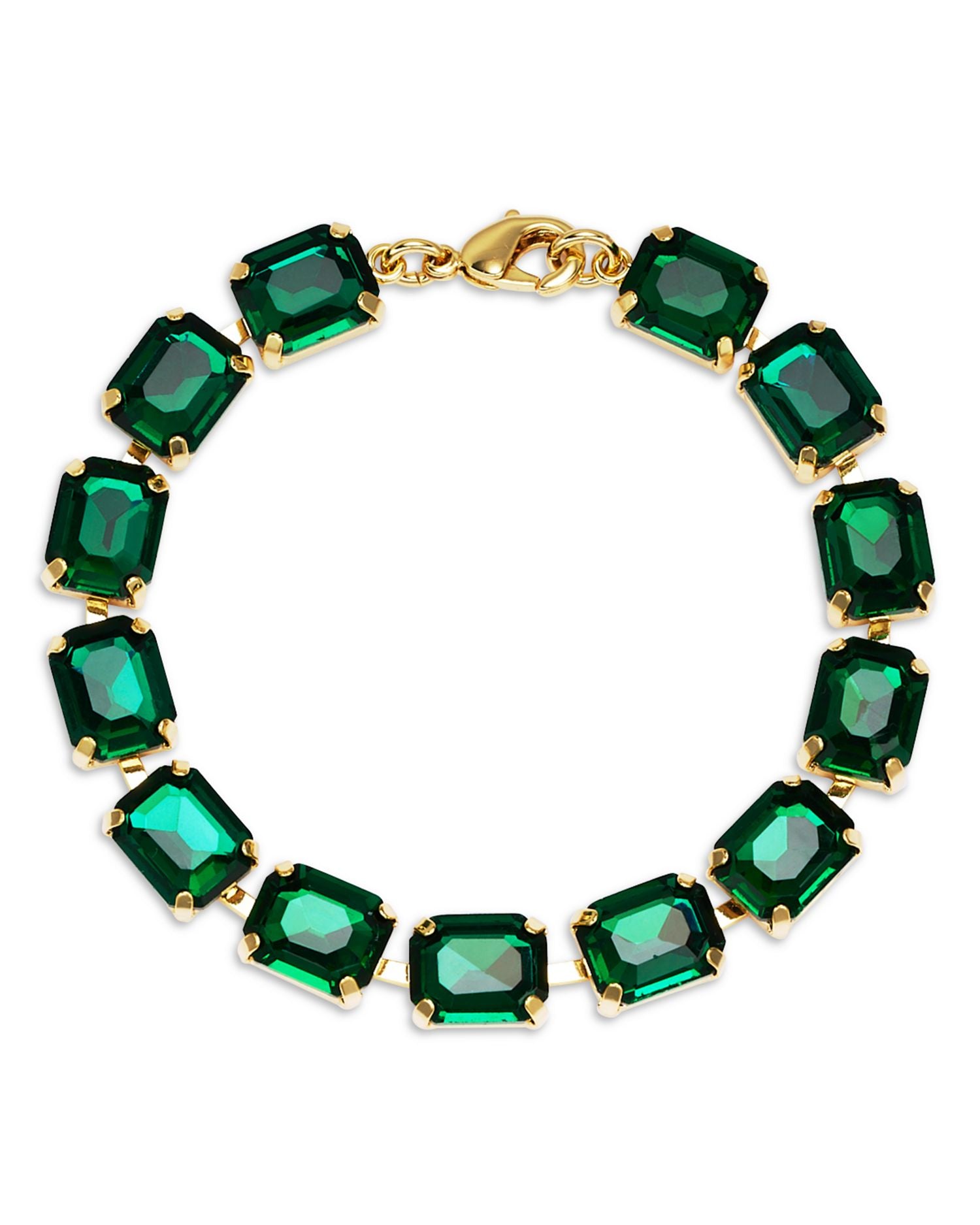 Green Stone Tennis Bracelet in 14K Gold Plated - Exclusive