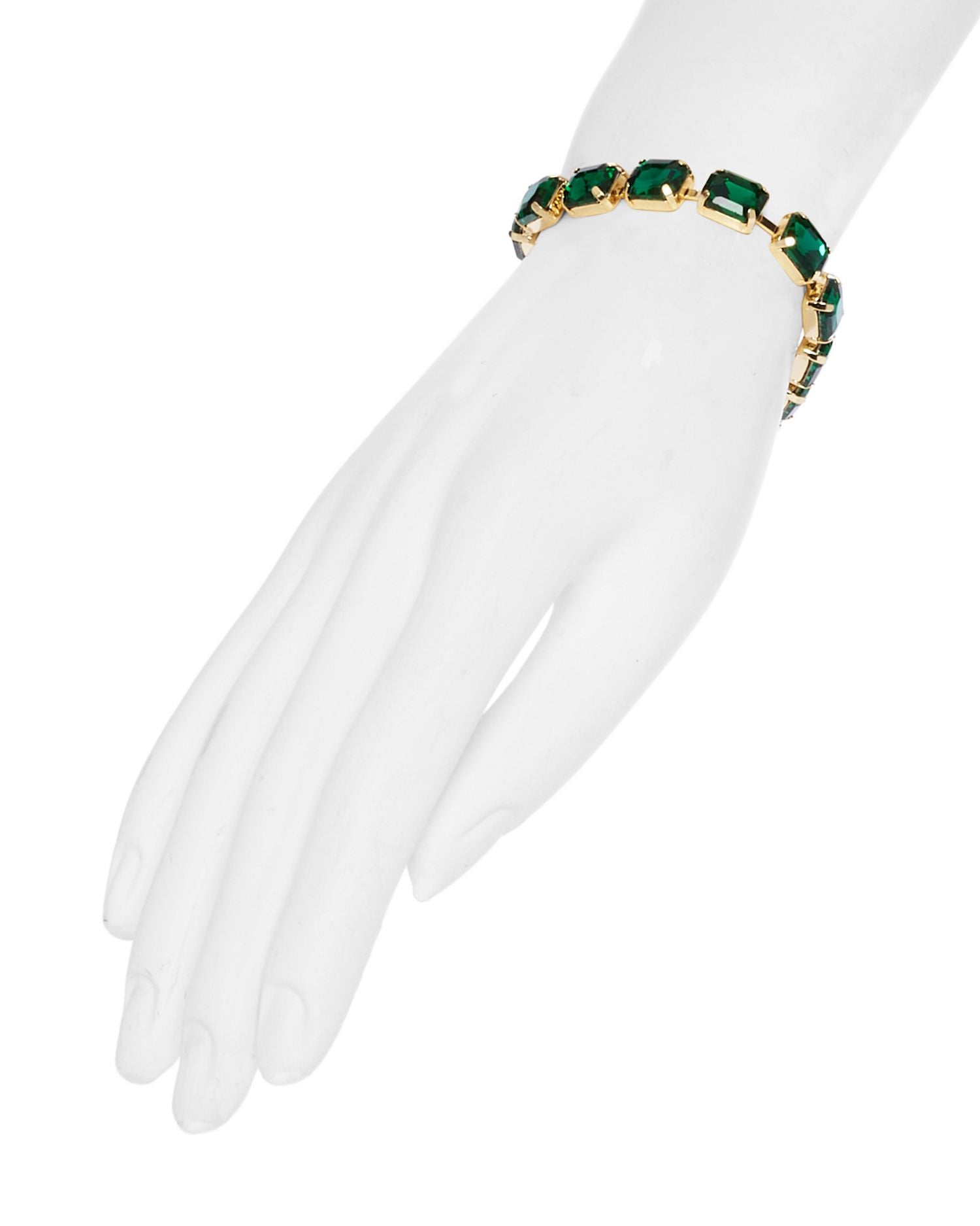 Green Stone Tennis Bracelet in 14K Gold Plated - Exclusive