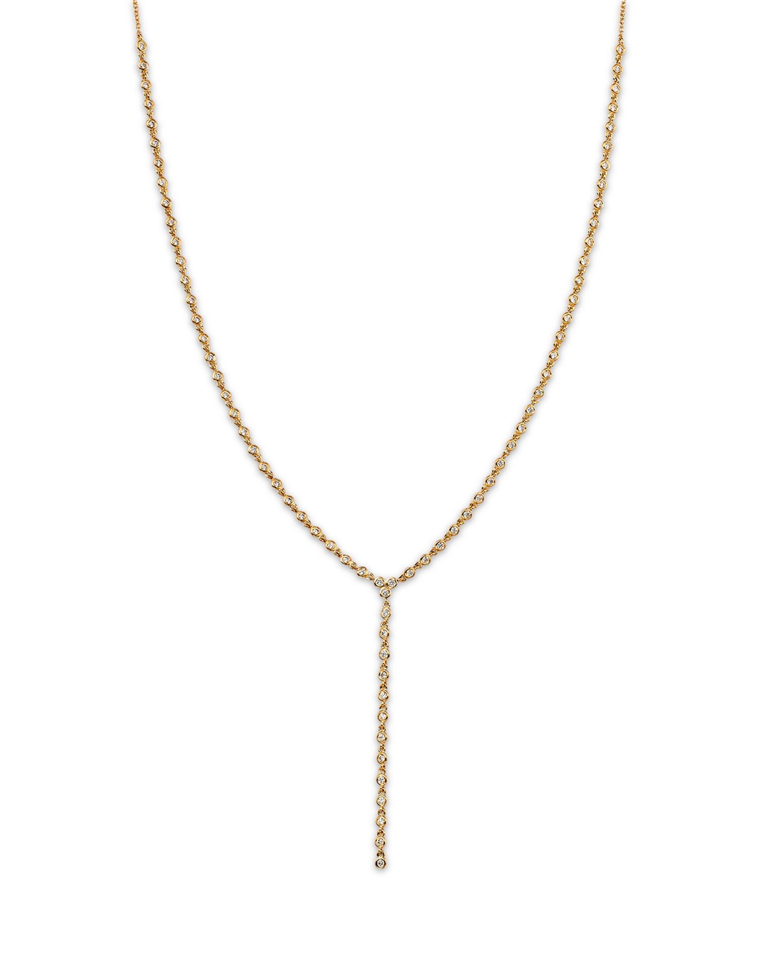 Diamond Lariat Necklace in 14K Yellow Gold, 1.21 ct. t.w.