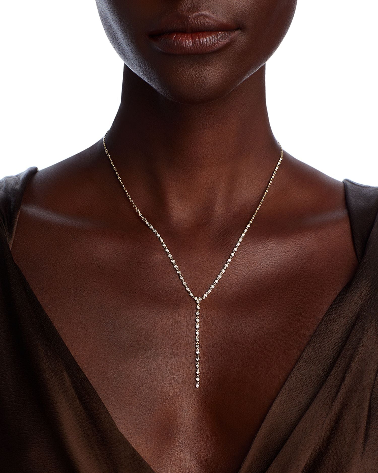 Diamond Lariat Necklace in 14K Yellow Gold, 1.21 ct. t.w.