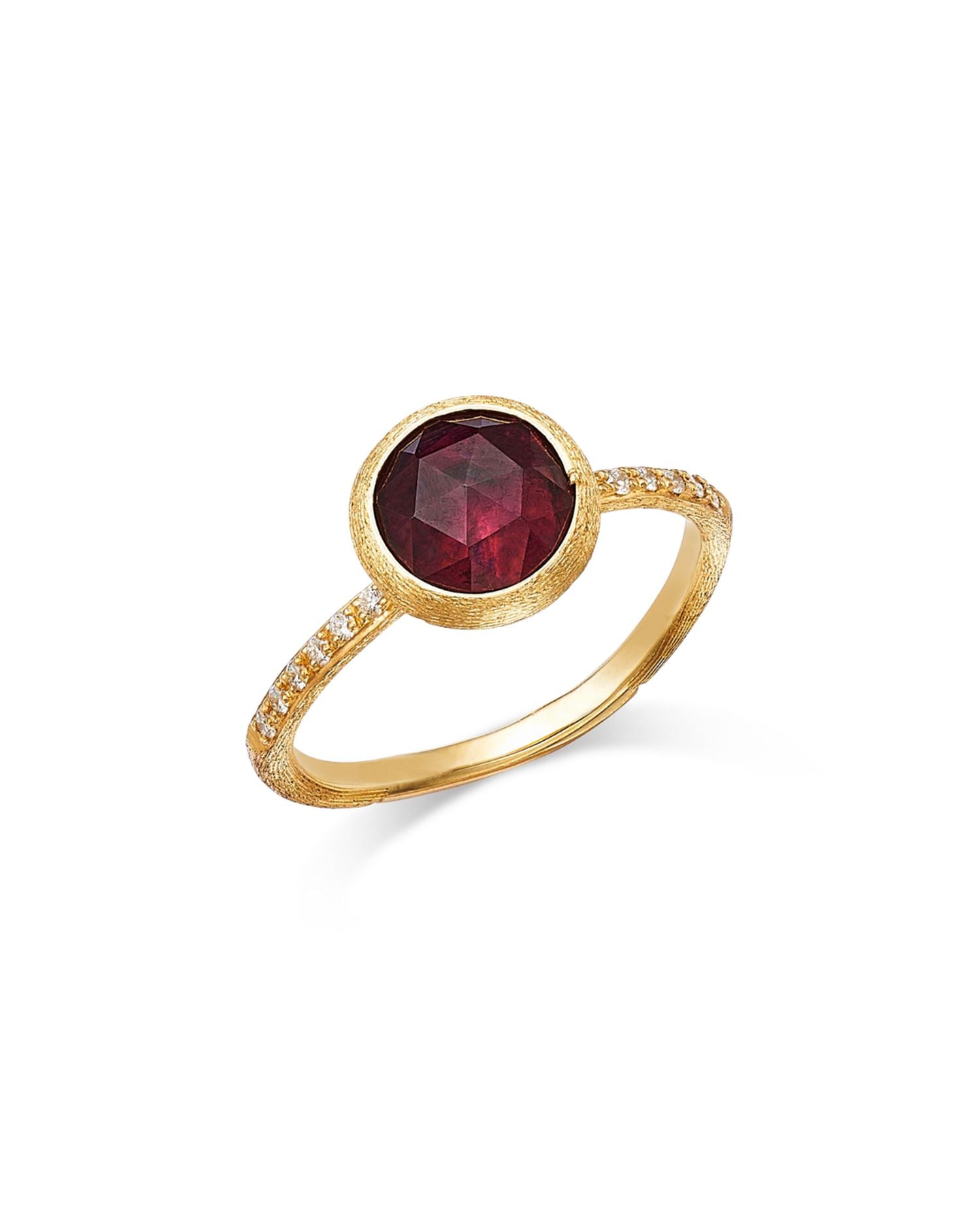18K Yellow Gold Jaipur Color Pink Tourmaline & Diamond Bezel Ring - Exclusive