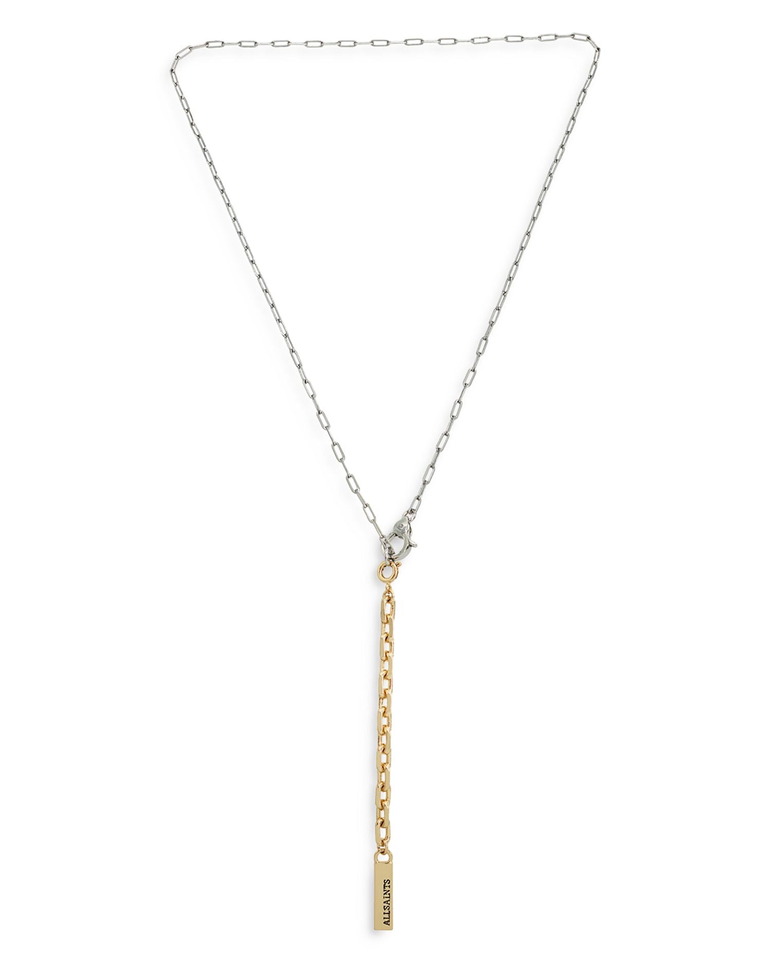 Signature Paper Clip Chain Necklace Lariat Necklace in Two Tone, 18'