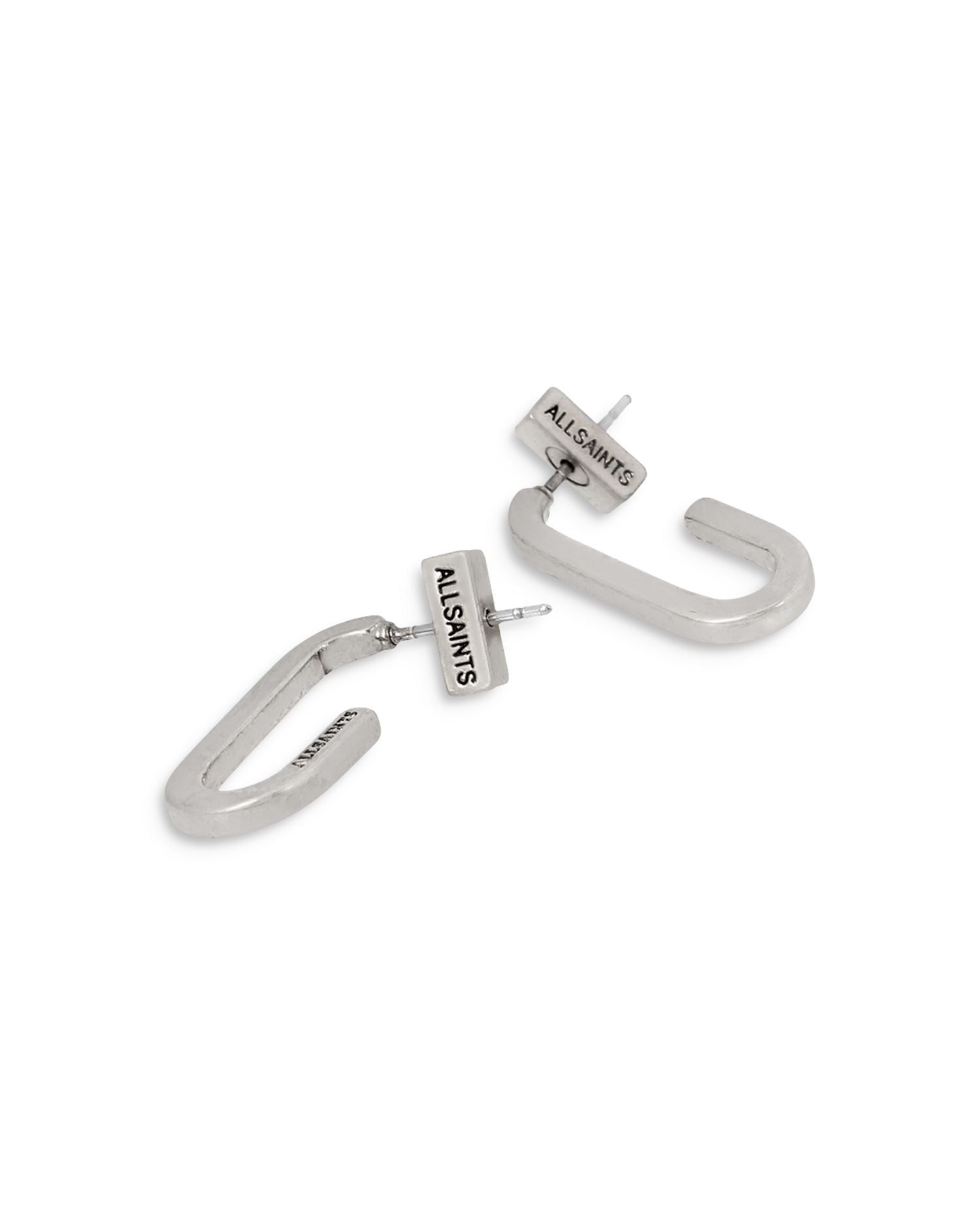 Oval Hoop Earrings in Rhodium Plated