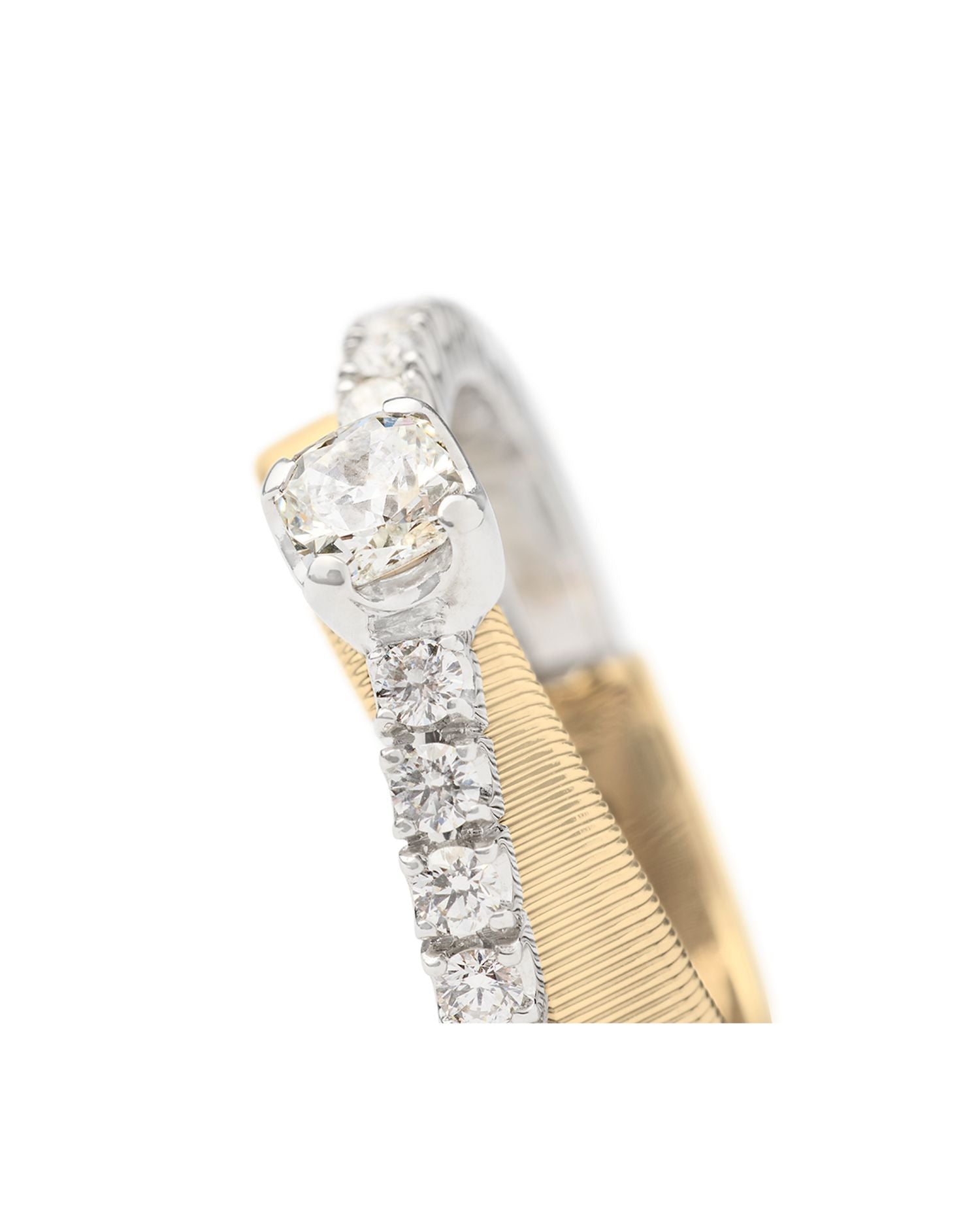 18K Yellow & White Gold Masai Double-Band Ring With Diamonds