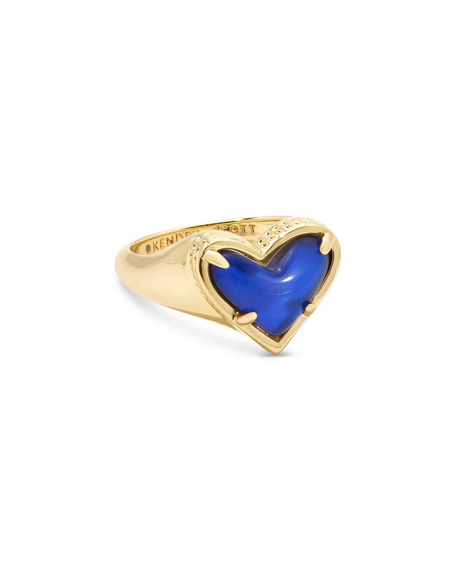 Framed Ari Mood Stone Heart Ring in 14K Gold Plated