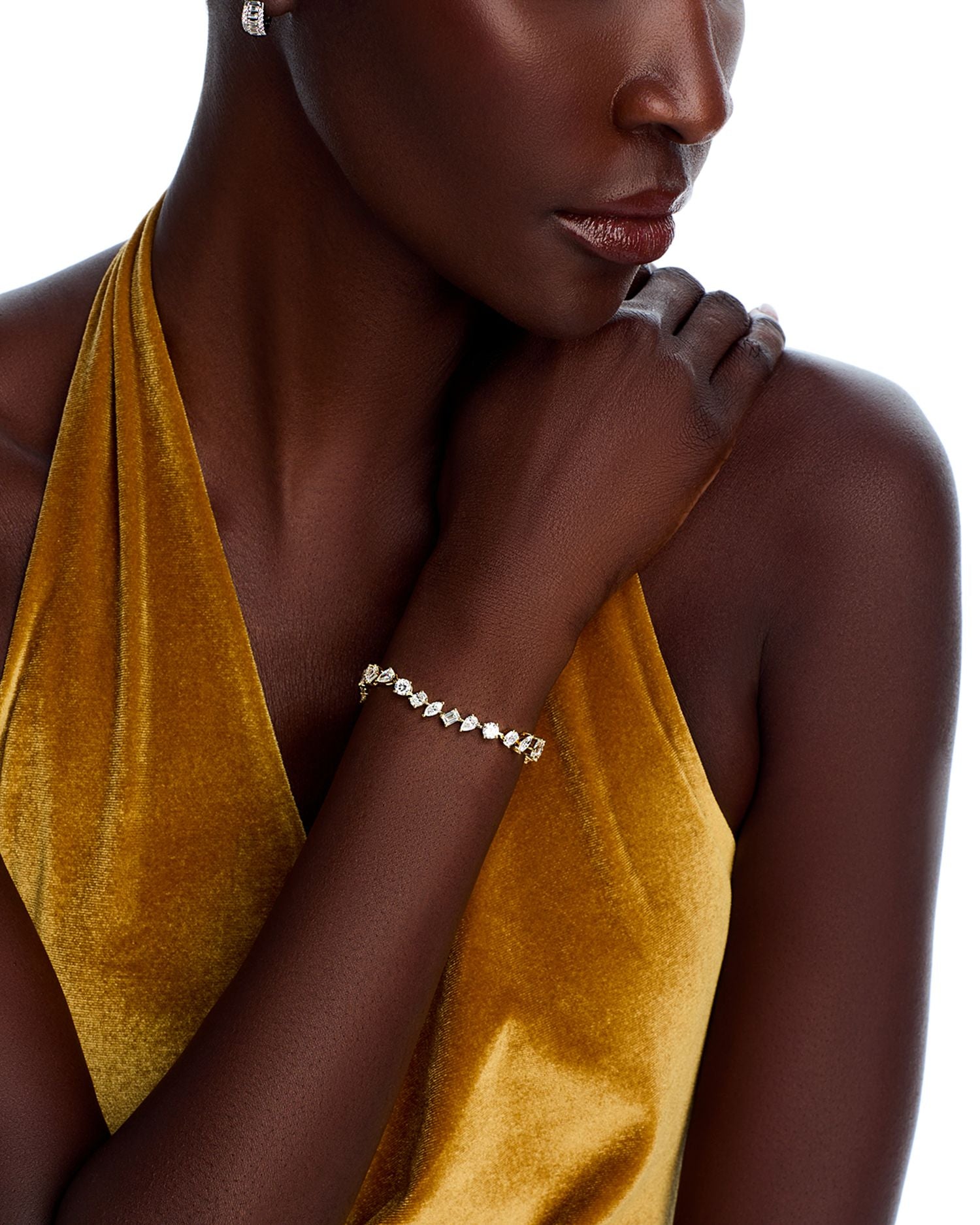 Lab Grown Diamond Mixed Cut Tennis Bracelet in 18K Yellow Gold, 10.00 ct. t.w.