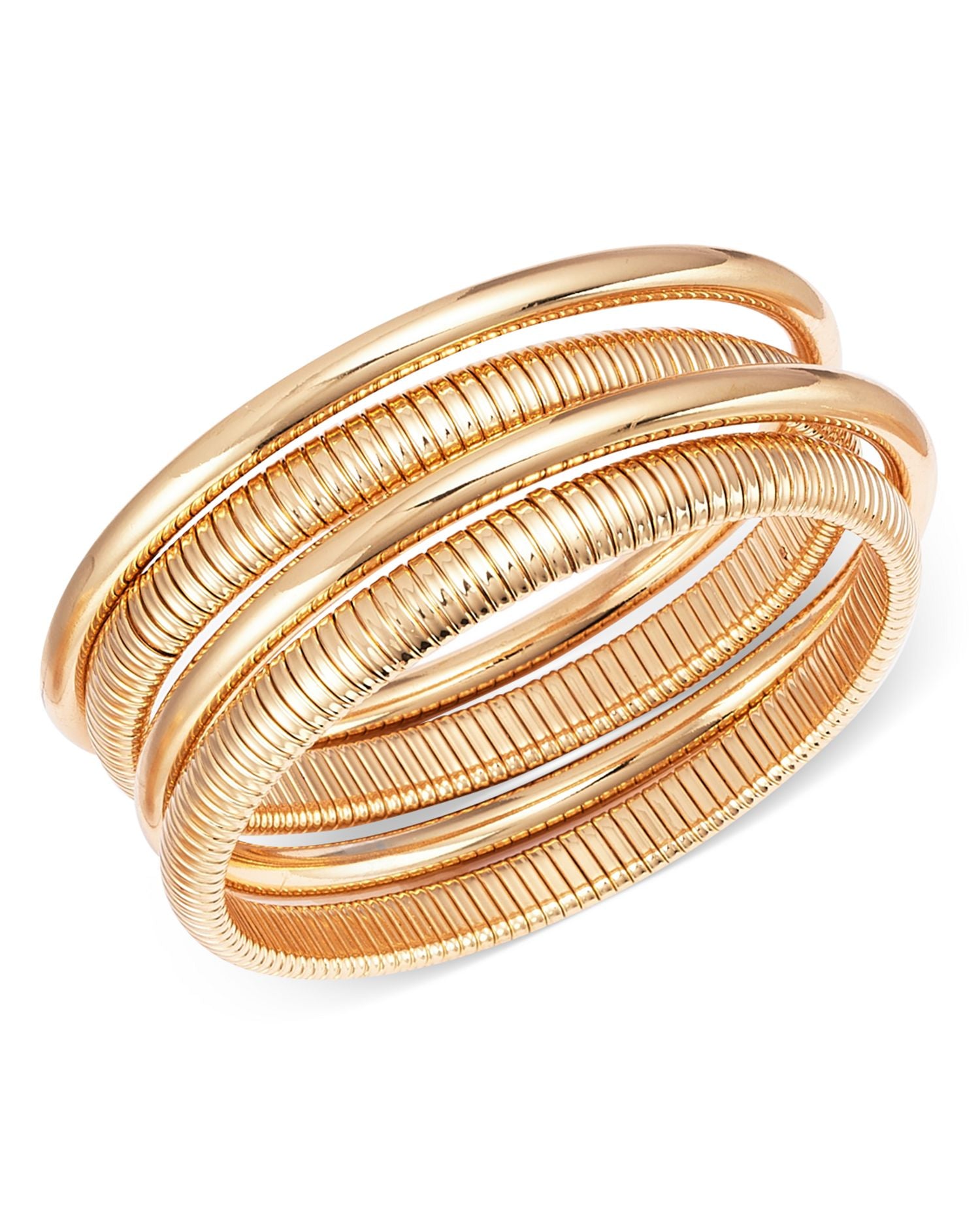 Bangle Bracelets in 14K Gold Plated, Set of 4 - Exclusive