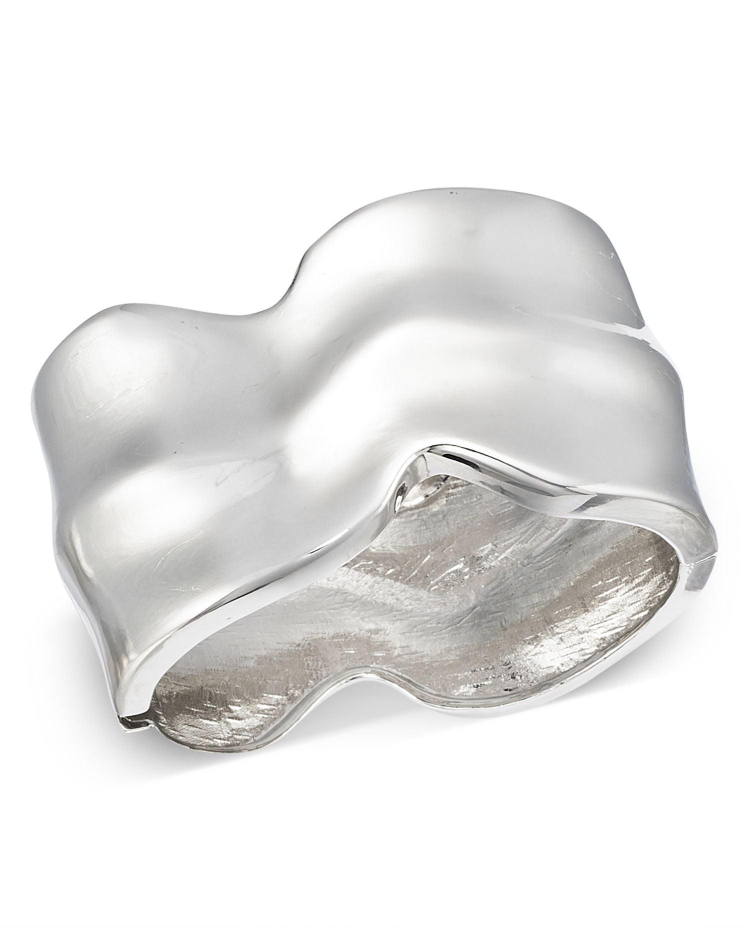 Wavy Bangle Bracelet in Rhodium Plated - Exclusive