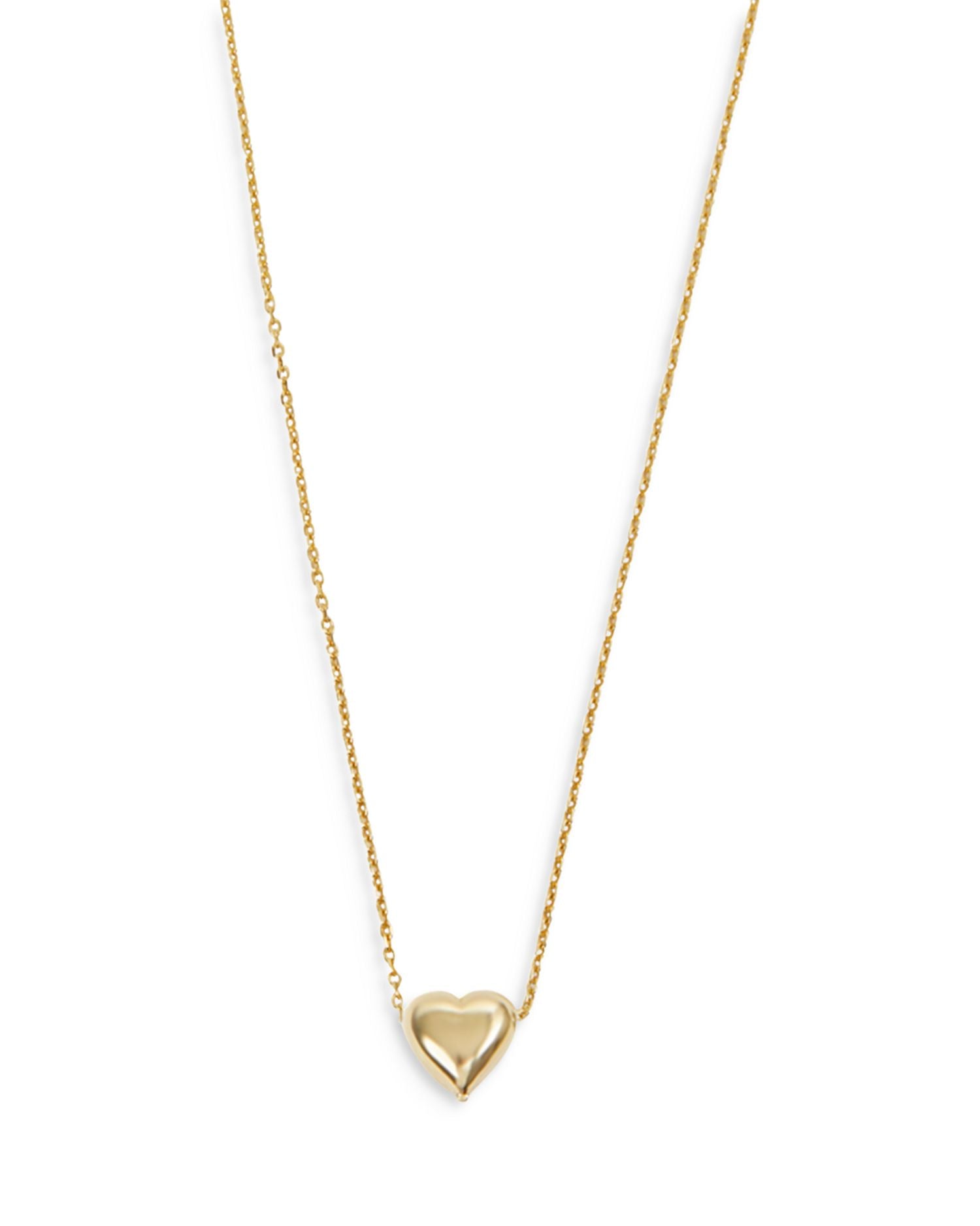 18K Gold Plated Sterling Silver Heart Pendant Necklace, 16'-18'