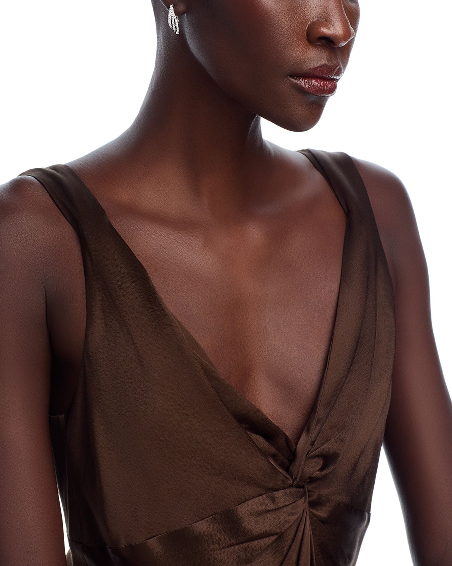 Diamond Pavé Cut Geometric Spiral Hoop Earrings in 14K White Gold, 1.75 ct. t.w.