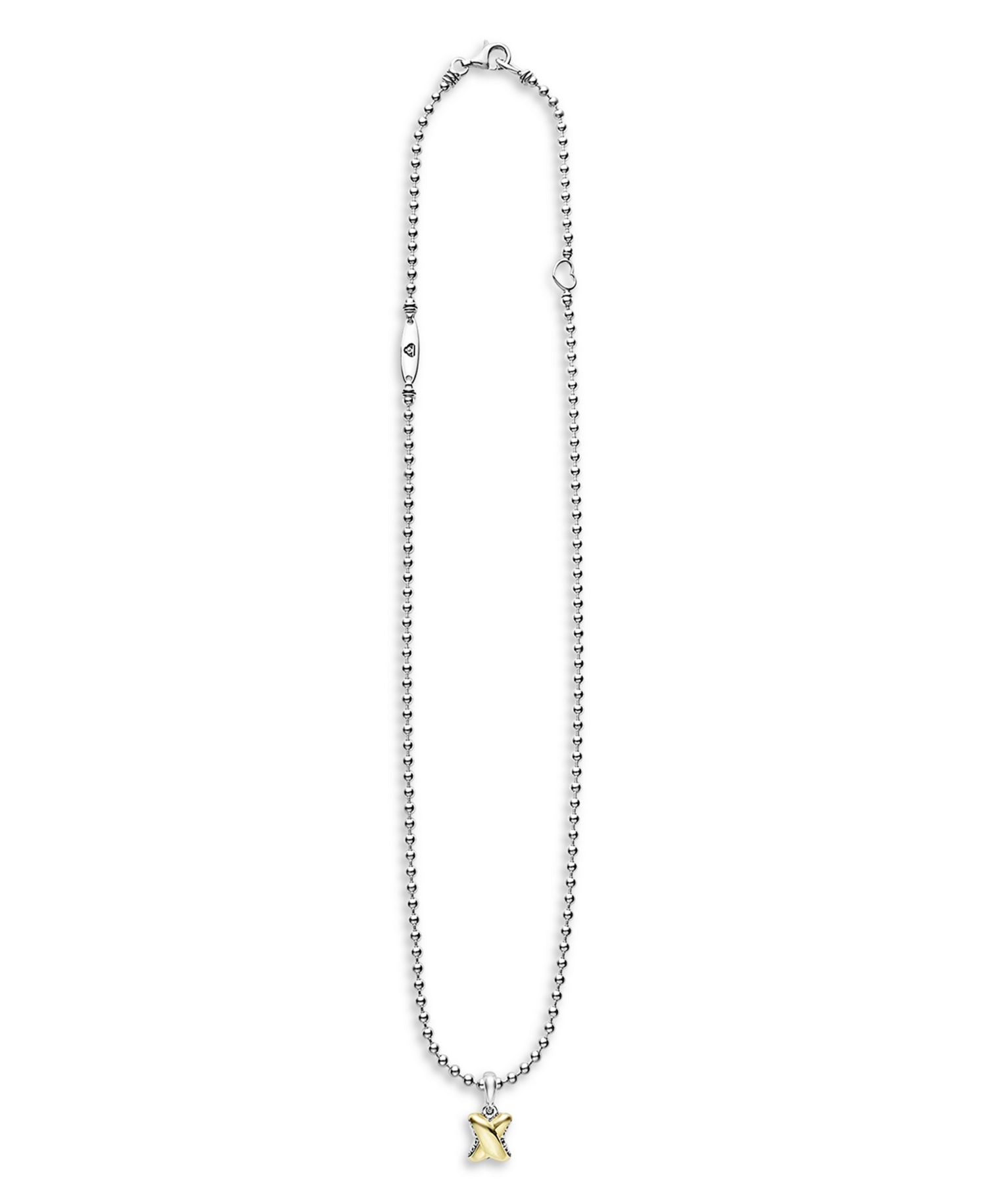 18K Yellow Gold & Sterling Silver Embrace X Pendant Necklace, 16-18'