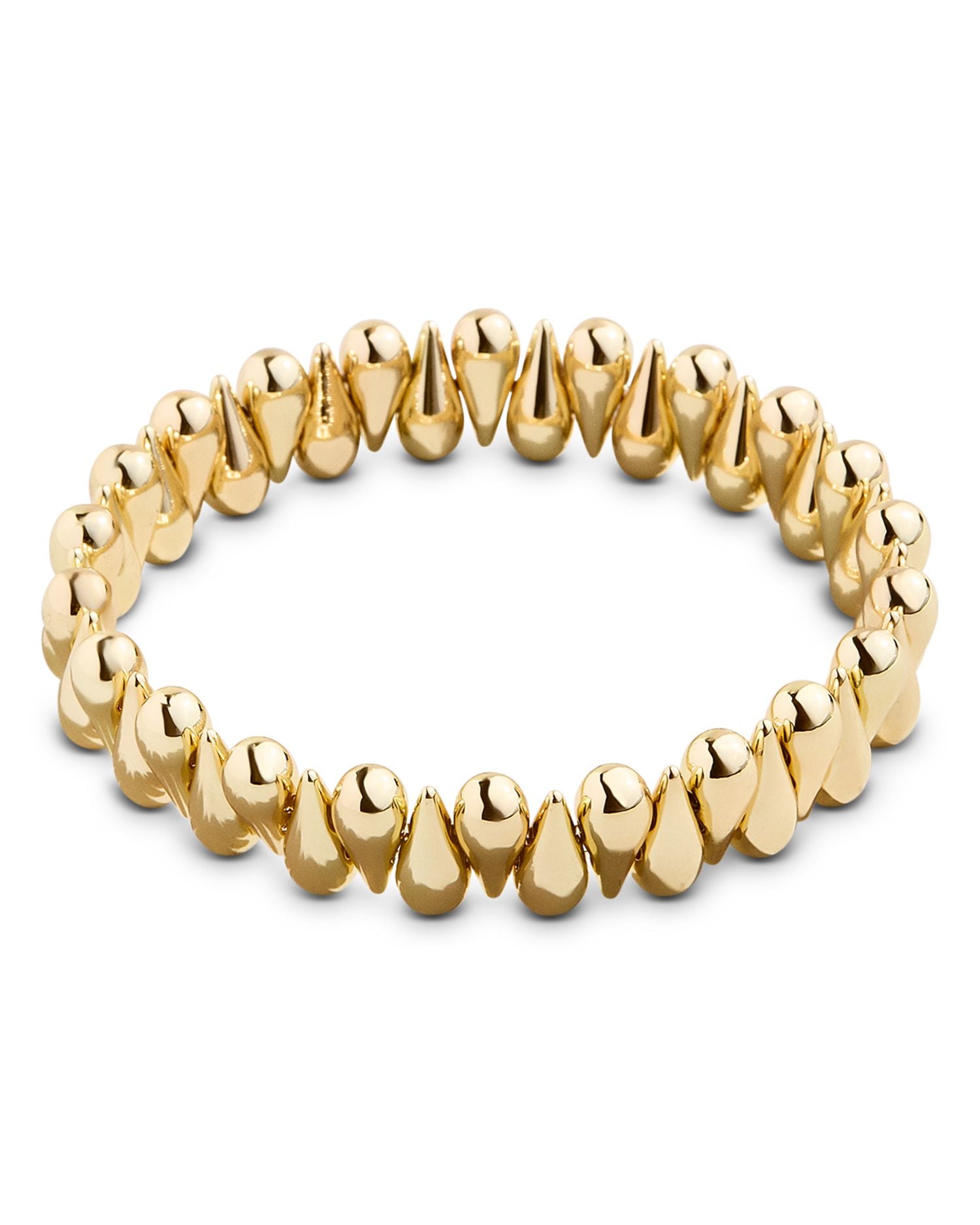 Ella Sculptural Bead Stretch Bracelet in Gold Tone