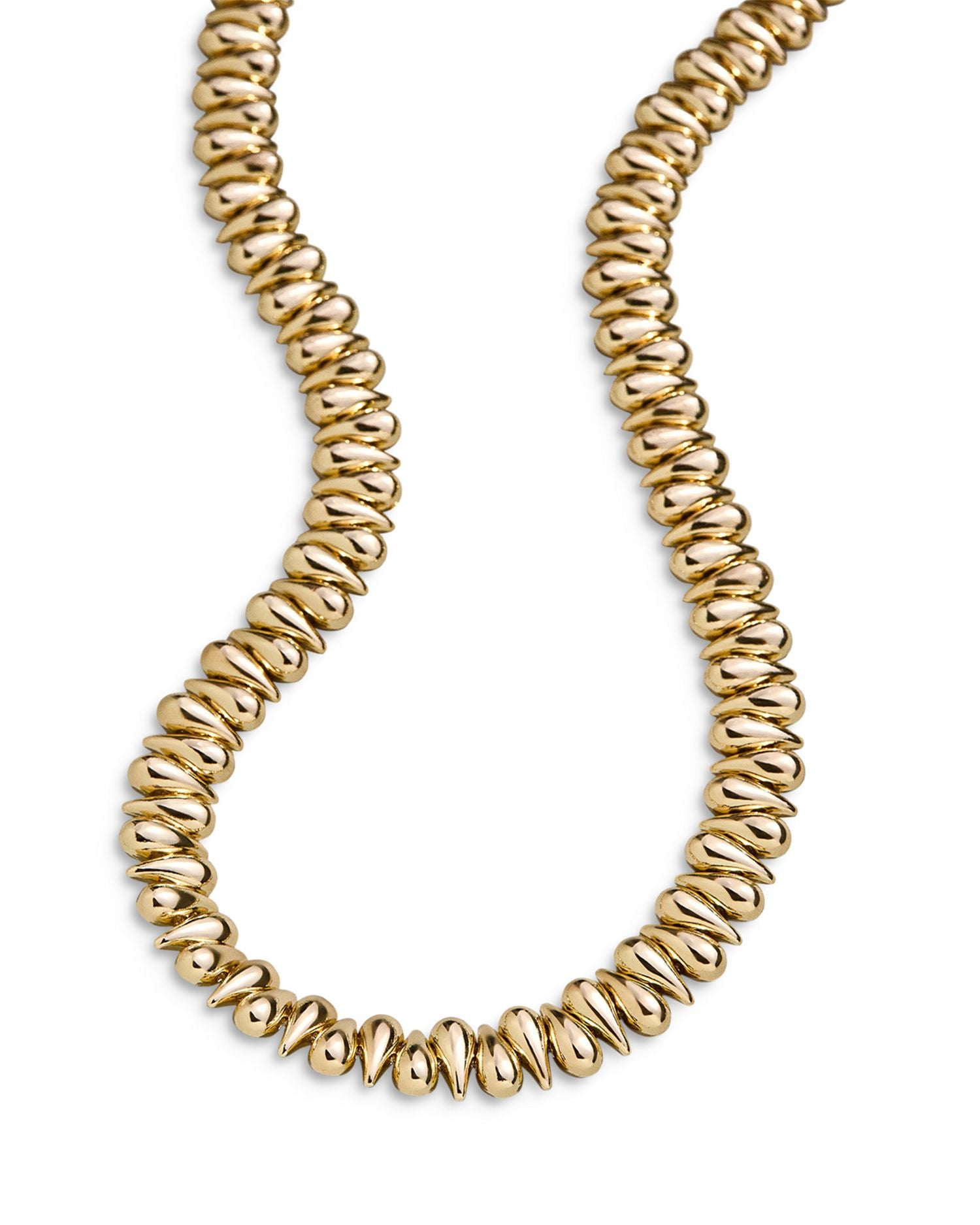 Ella Sculptural Bead Collar Necklace in Gold Tone, 18"-21"