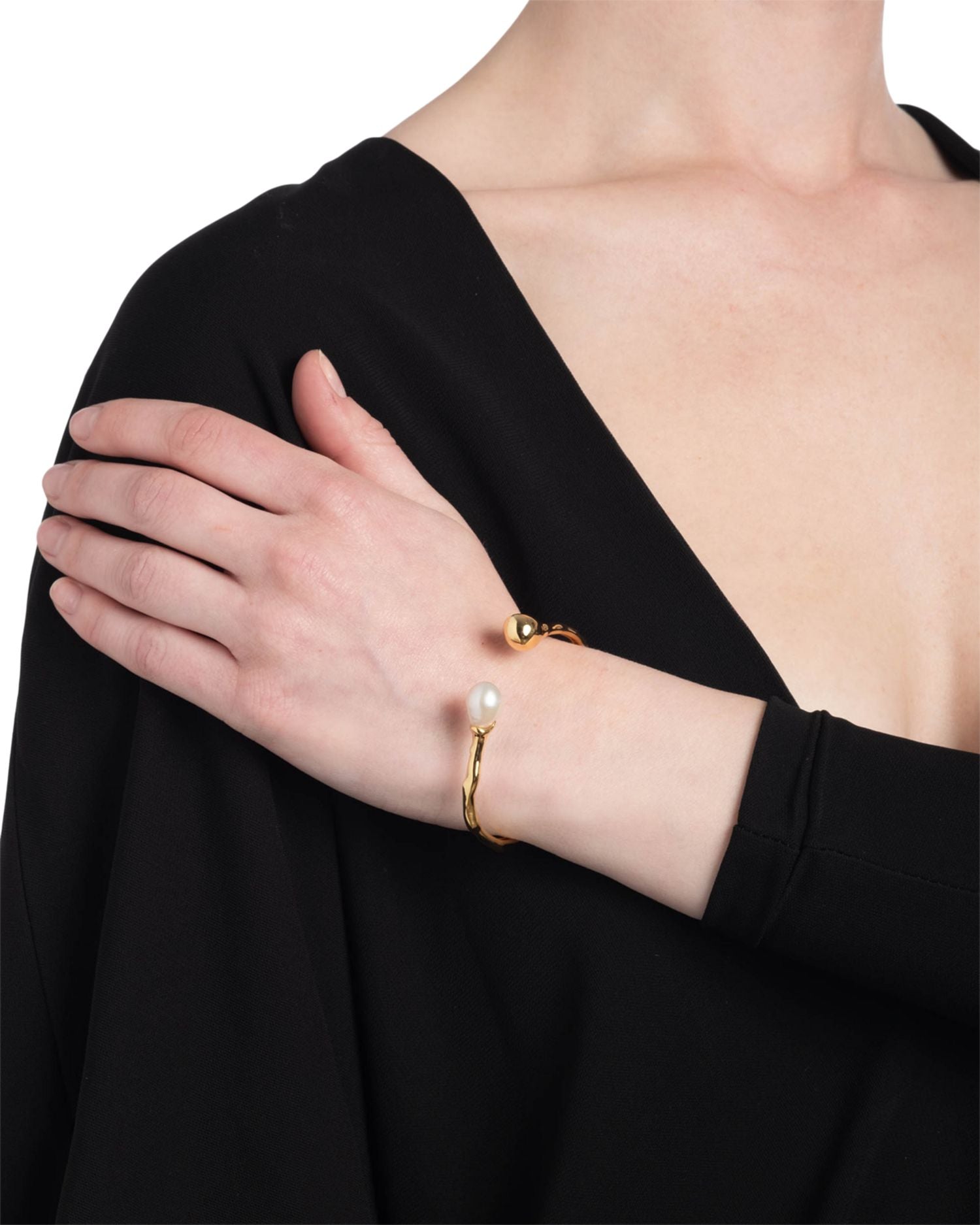 Perla 14K Gold Plate & Cultured Freshwater Pearl Cuff Bracelet