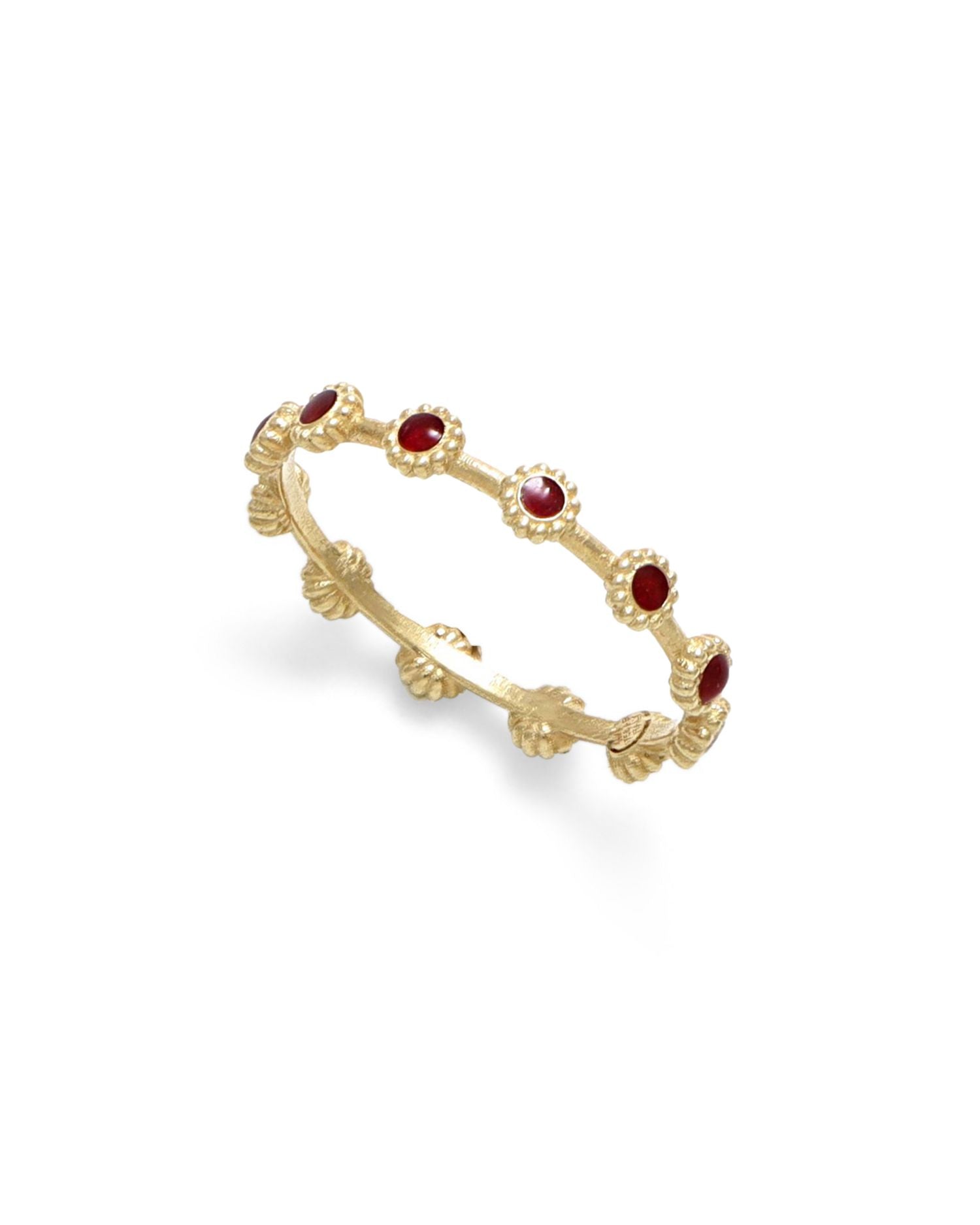 14K Yellow Gold Red Enamel Ring