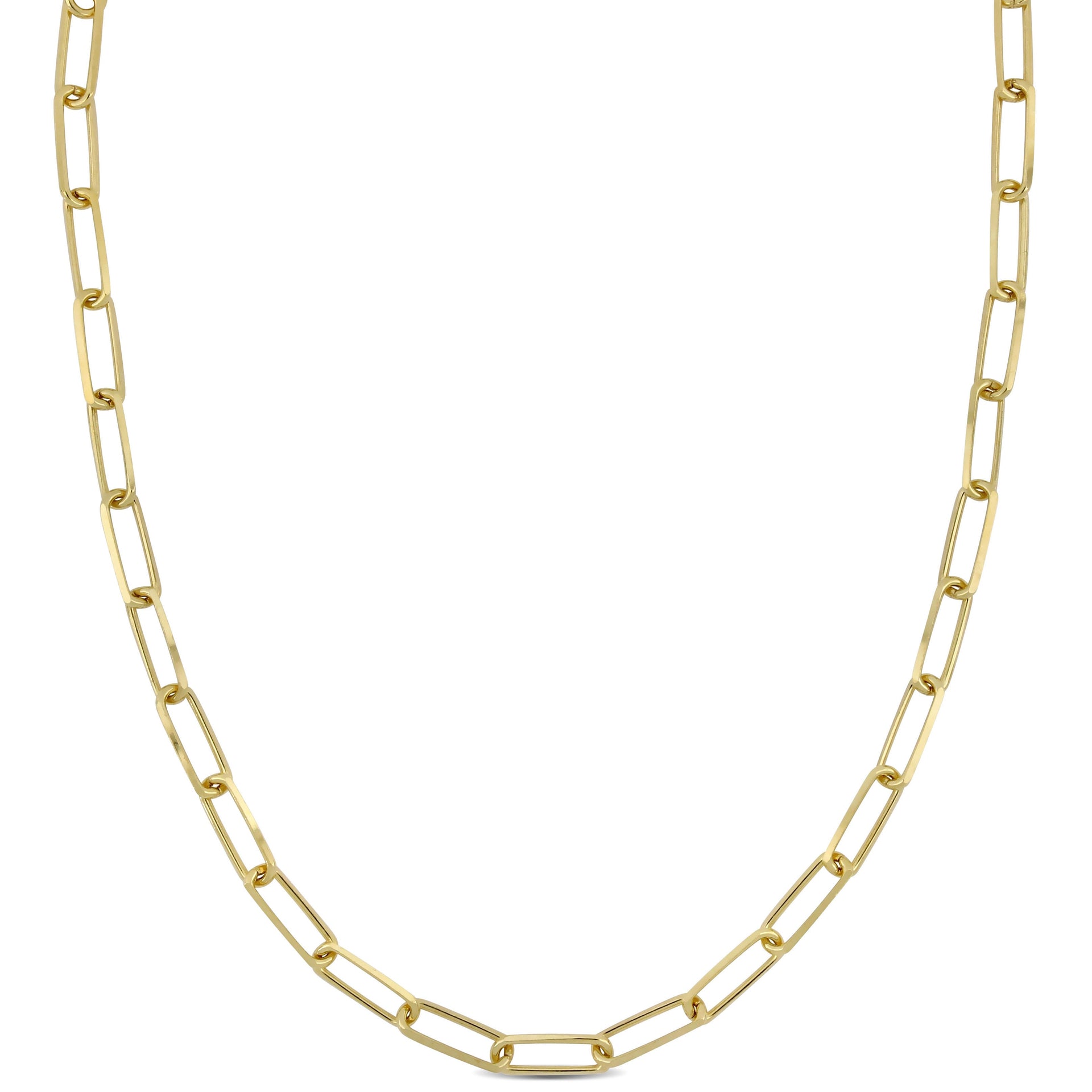Mimi & Max 5mm Diamond Cut Paperclip Chain Necklace in Yellow Plated Sterling Silver - 18 in