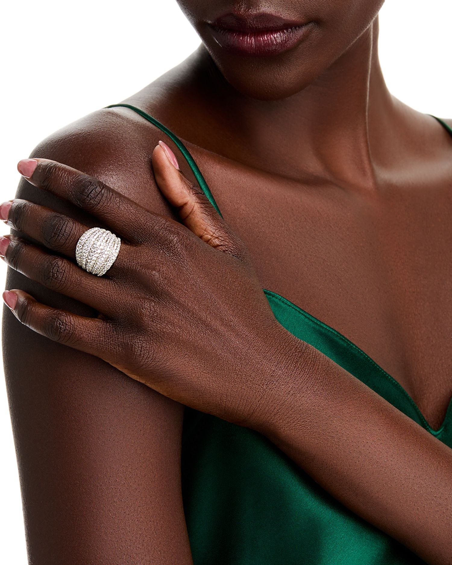 Pavé Diamond Statement Ring in 14K White Gold, 4.05 ct. t.w.