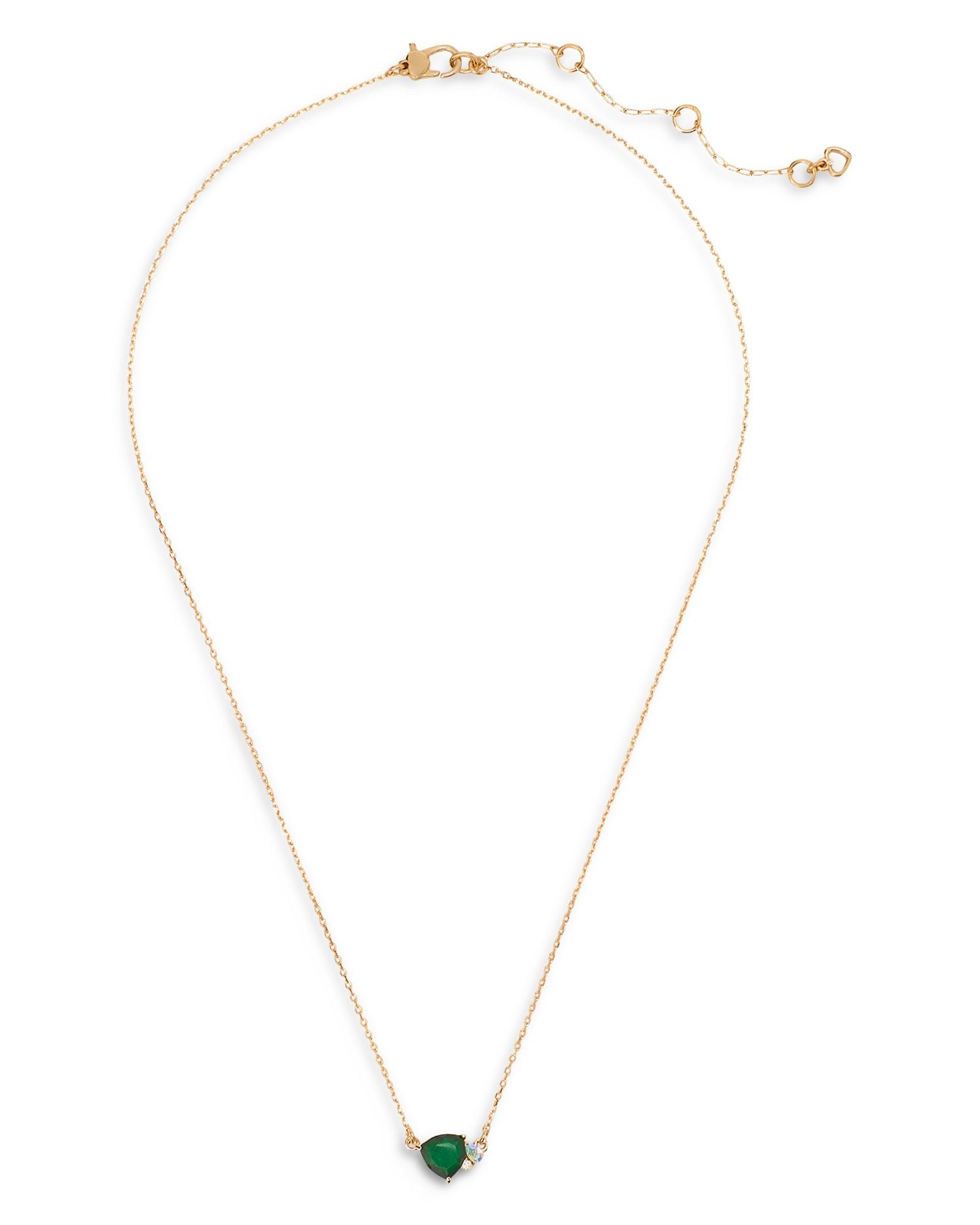 Mixed Stone Pendant Necklace in Gold Tone, 16'-19'