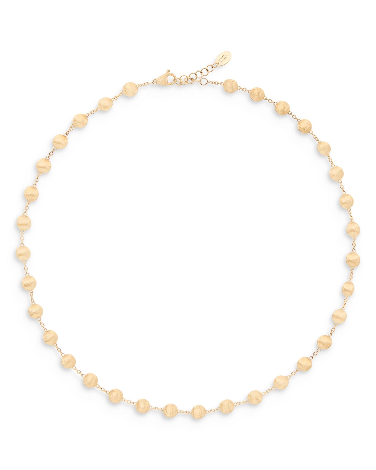 18K Yellow Gold Africa Textured Bead Collar Necklace, 16.5-18"
