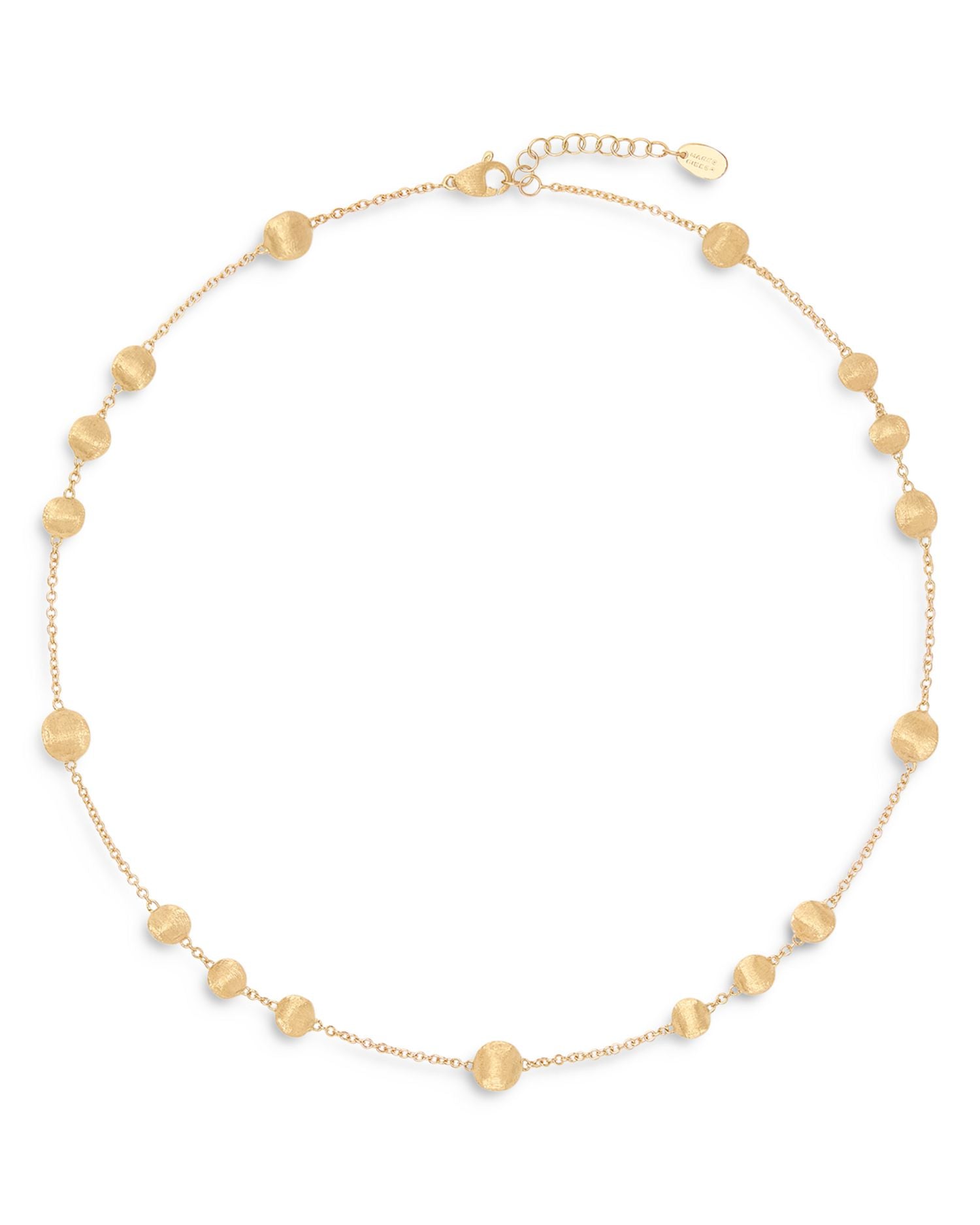18K Yellow Gold Africa Textured Bead Collar Necklace, 16.5-18"