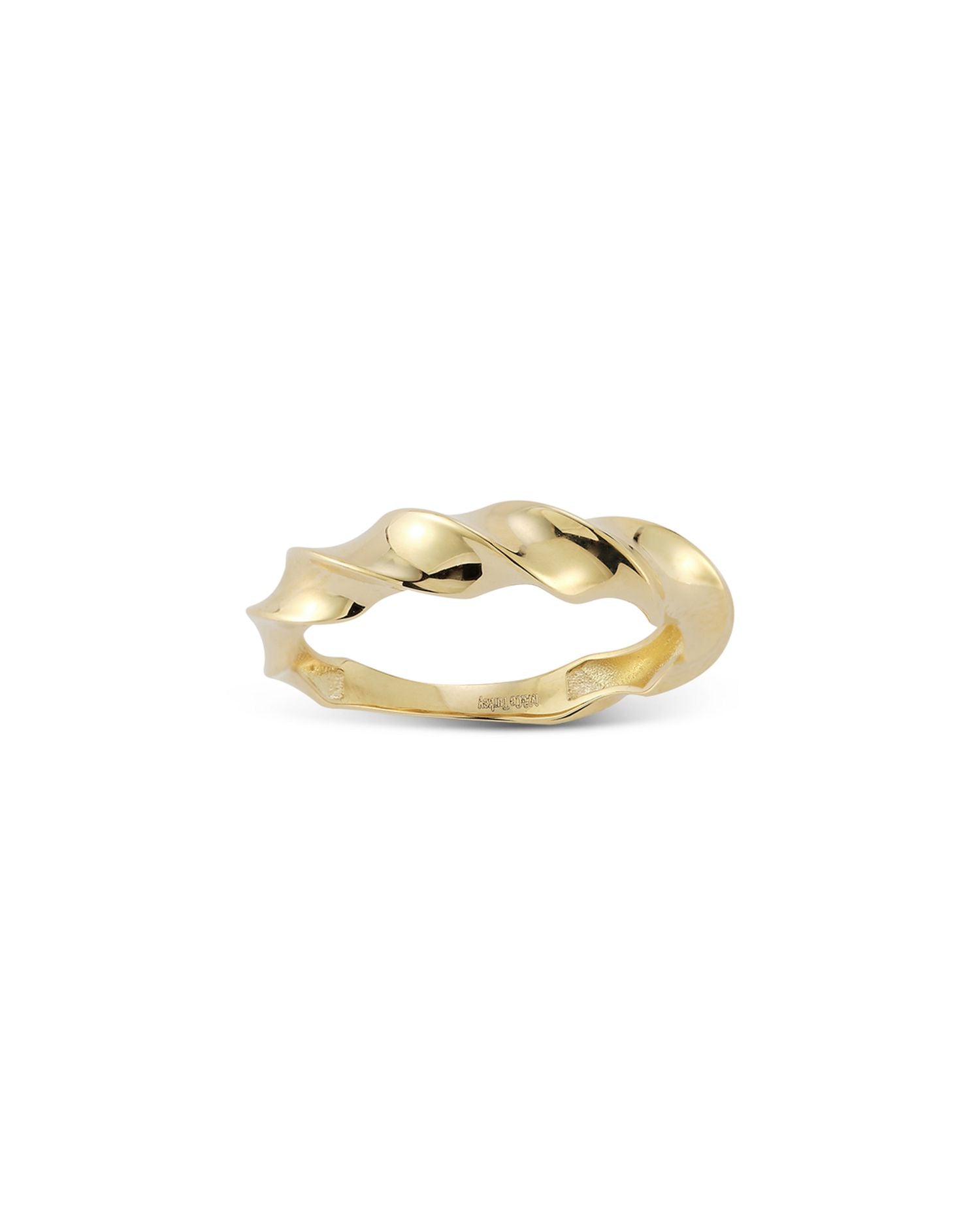 14K Yellow Gold Twist Stack Ring