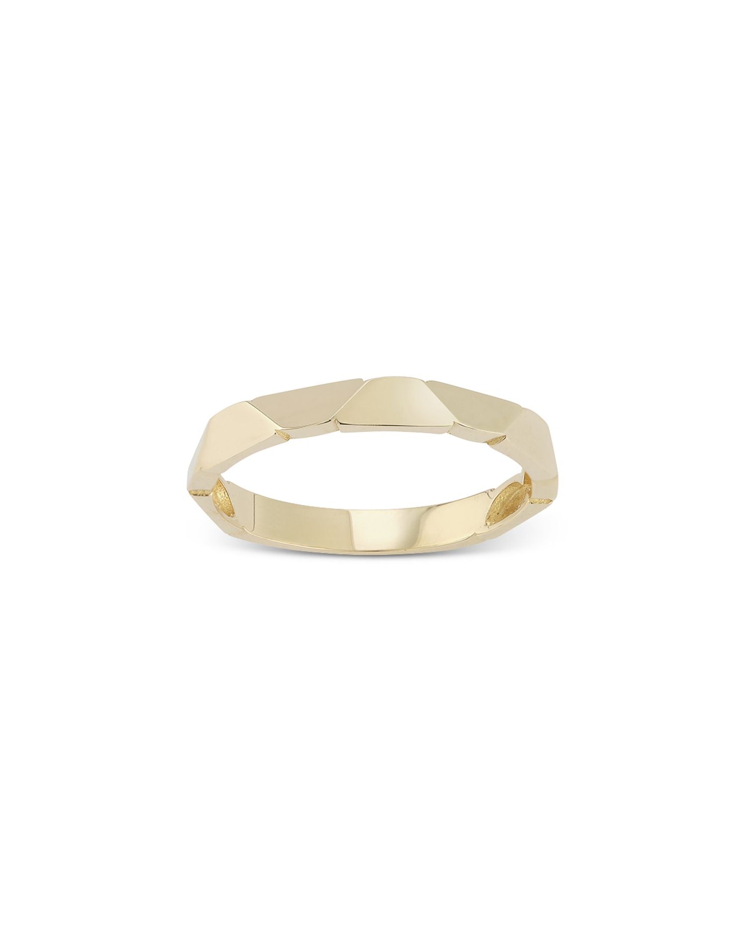14K Yellow Gold Angle Stack Ring
