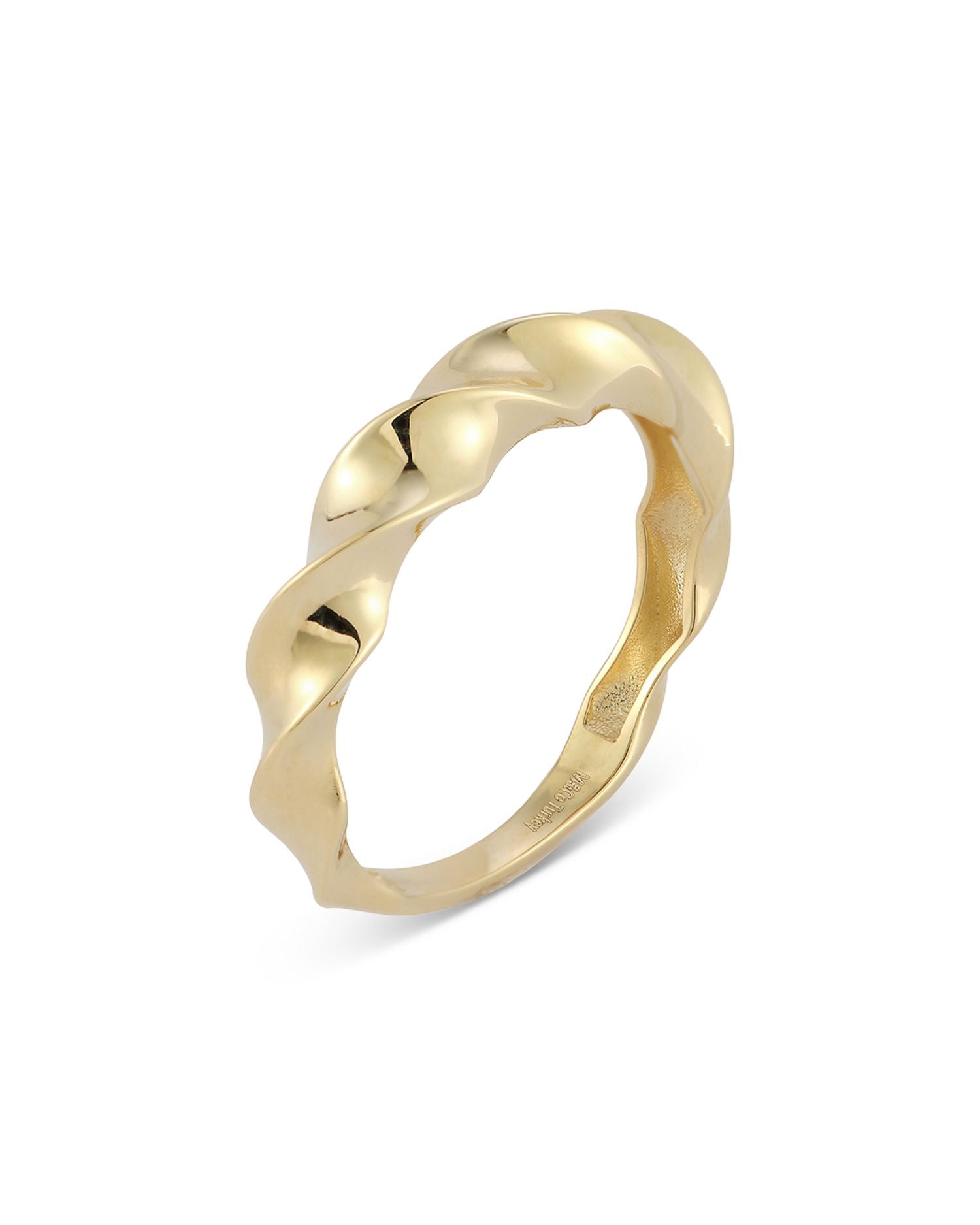 14K Yellow Gold Twist Stack Ring
