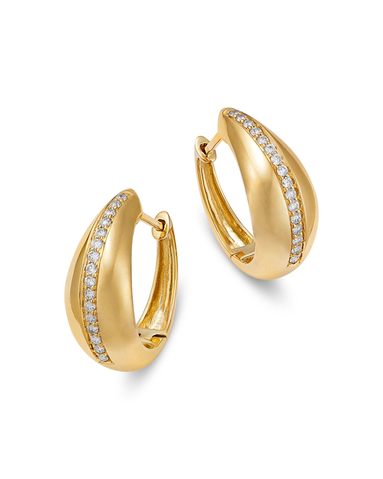 Diamond Huggie Hoop Earrings in 14K Yellow Gold, 0.25 ct. t.w.