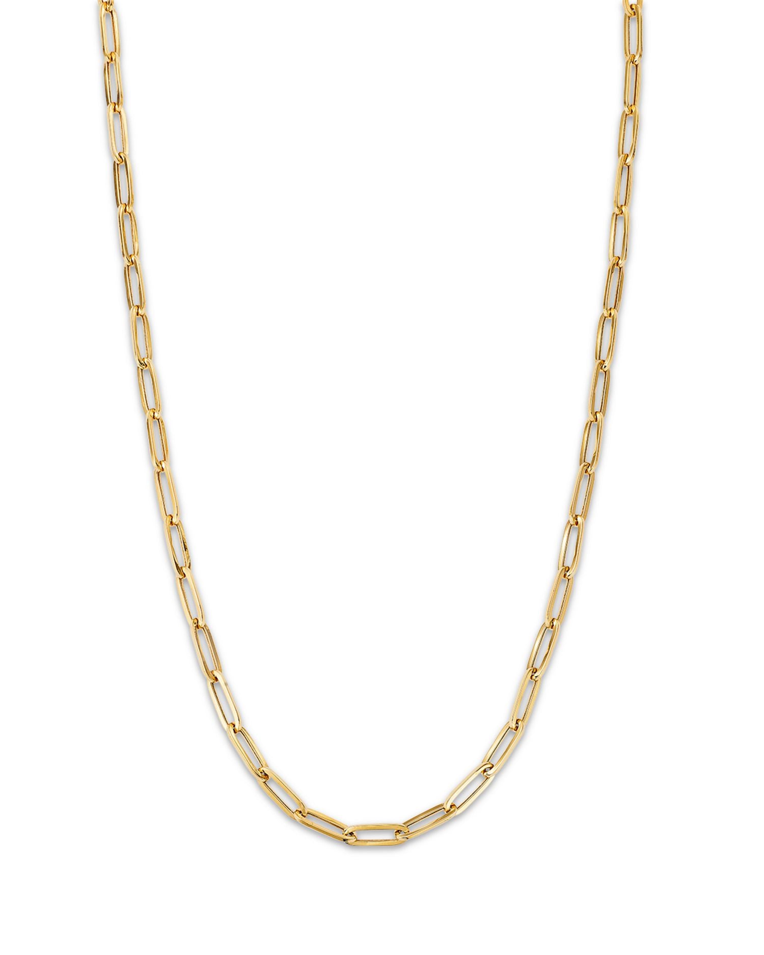 14K Yellow Gold Paperclip Lite Link Chain Necklace, 18'