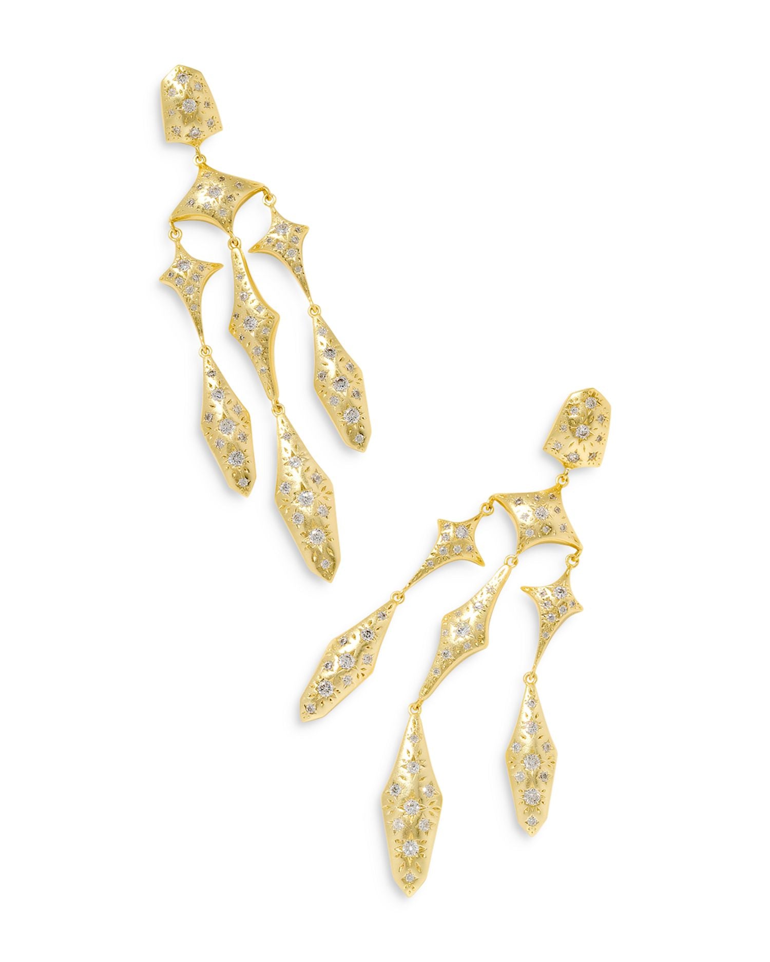 Holland Pavé Star Statement Earrings in 14K Gold Plated