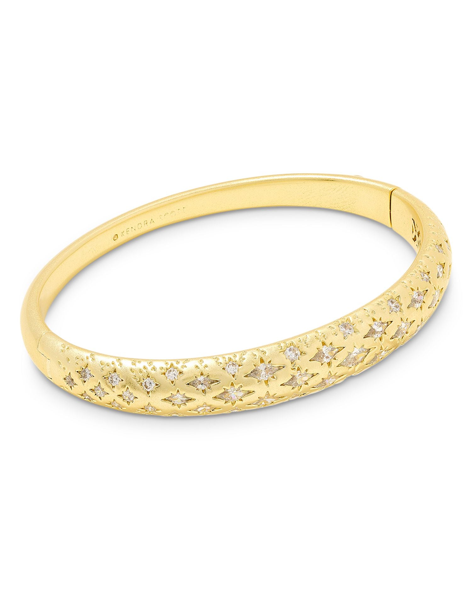 Holland Pavé Star Bangle Bracelet in 14K Gold Plated