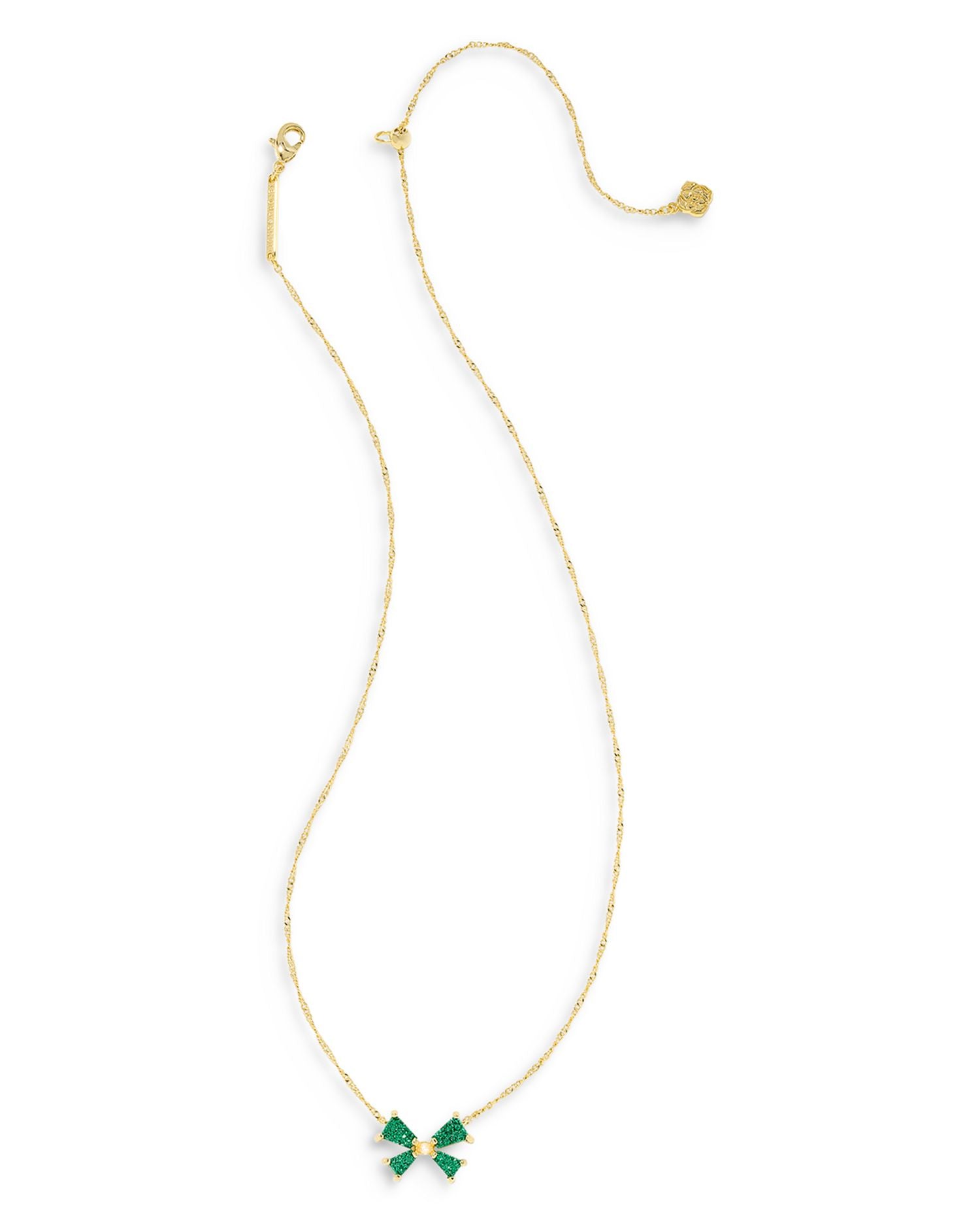 Blair Drusy Stone Bow Adjustable Pendant Necklace in 14K Gold Plated, 19'