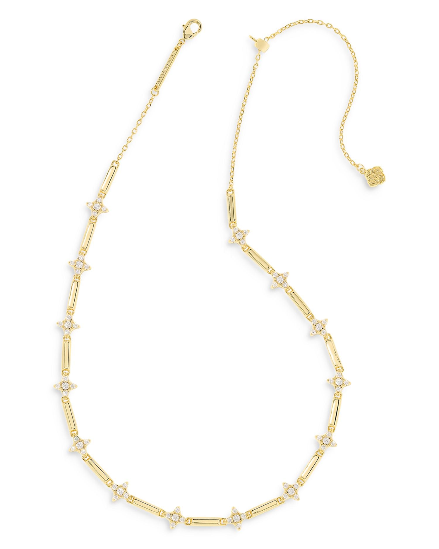 Holland Pavé Star Strand Necklace in 14K Gold Plated, 18'-23'