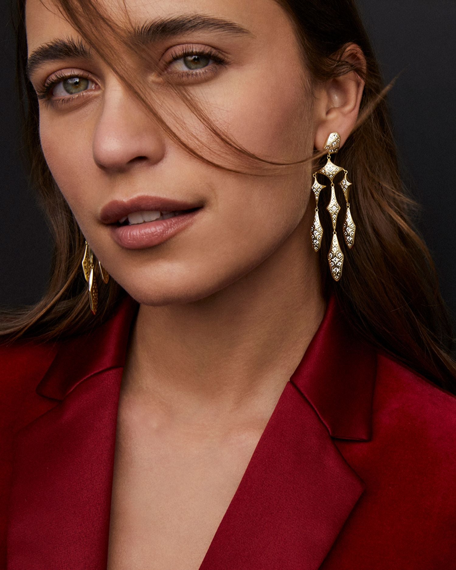 Holland Pavé Star Statement Earrings in 14K Gold Plated