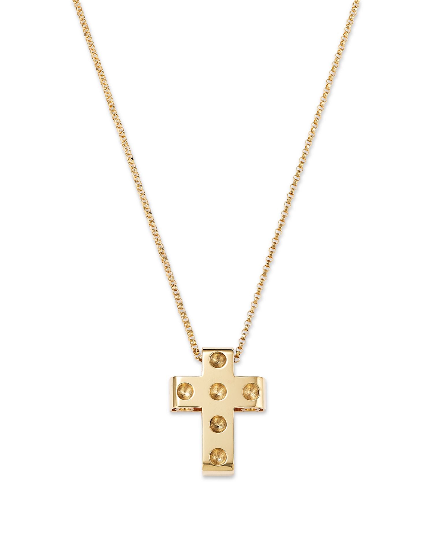 18K Yellow Gold Pois Moi Cross Necklace, 16'