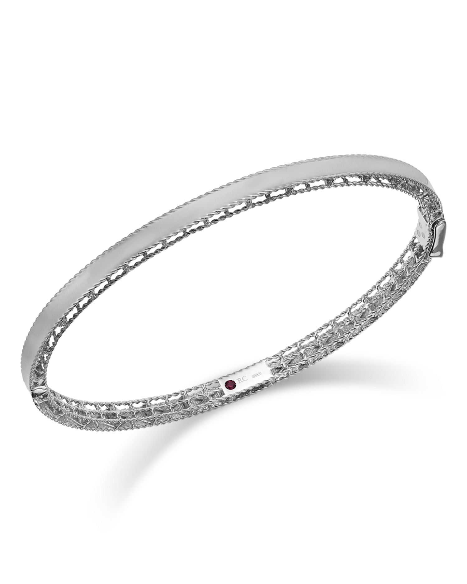 18K White Gold Symphony Princess Bangle Bracelet