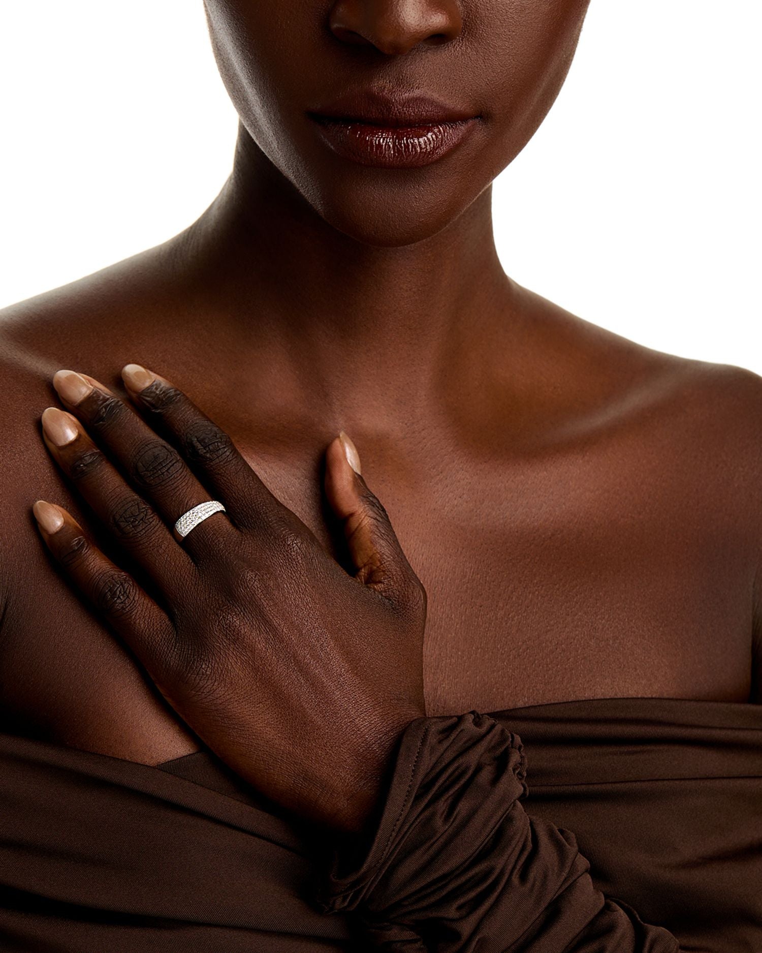 18K White Gold Diamond Scalare Ring