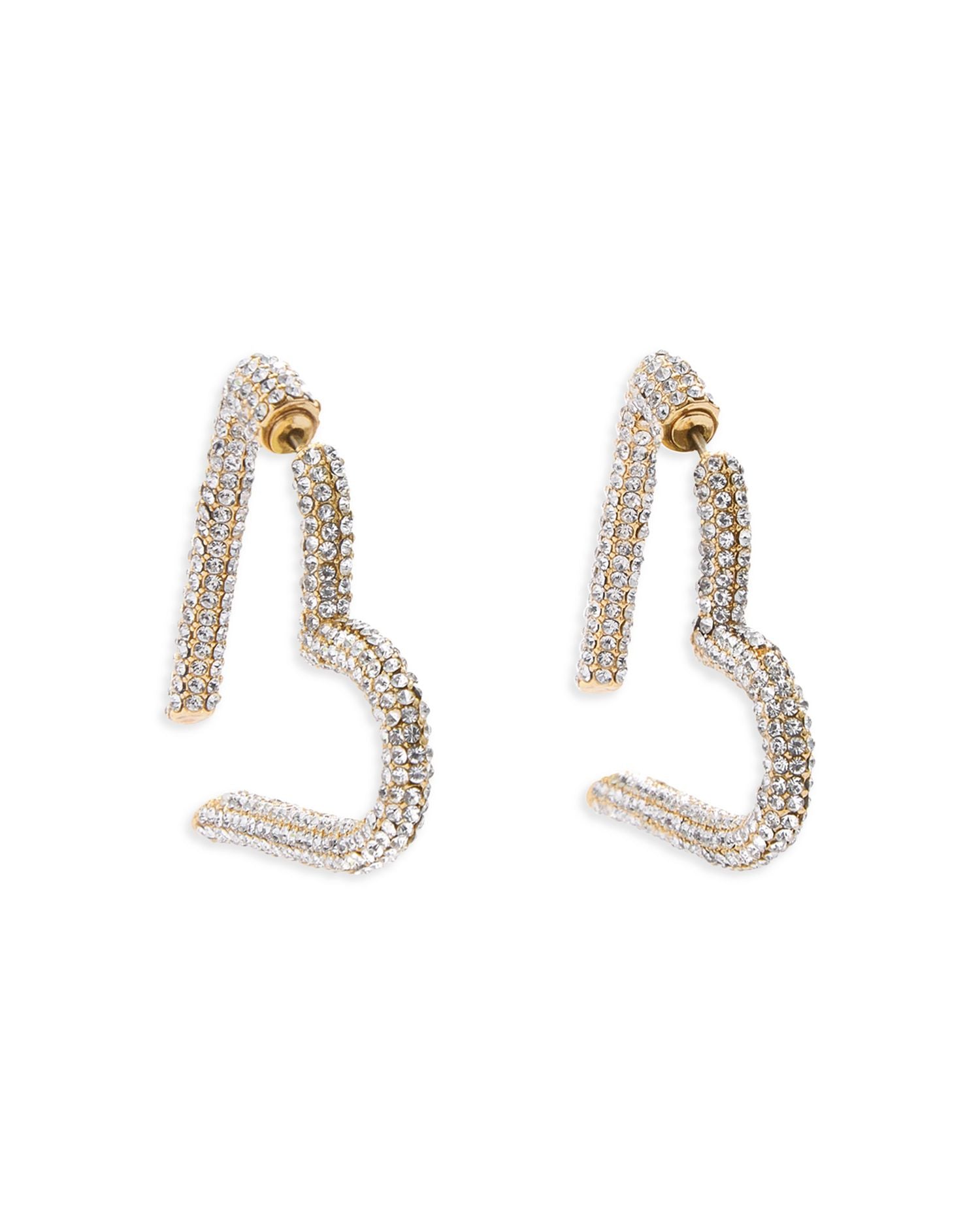 Emory Pavé Heart Front to Back Earrings