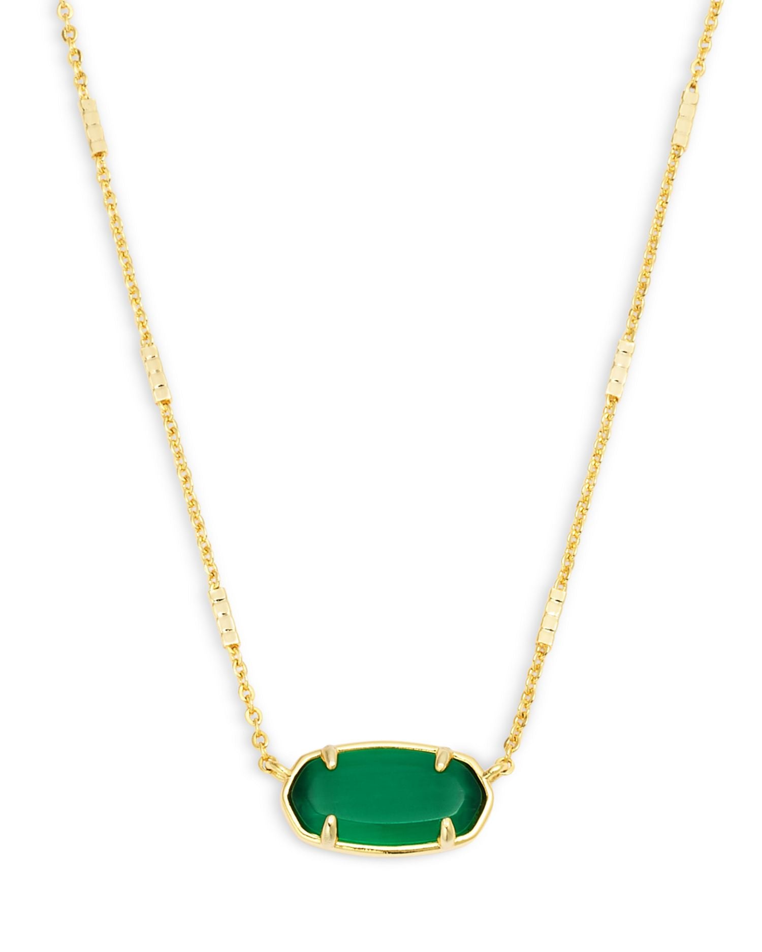 Elisa Stone Adjustable Pendant Necklace in 14K Gold Plated, 19'