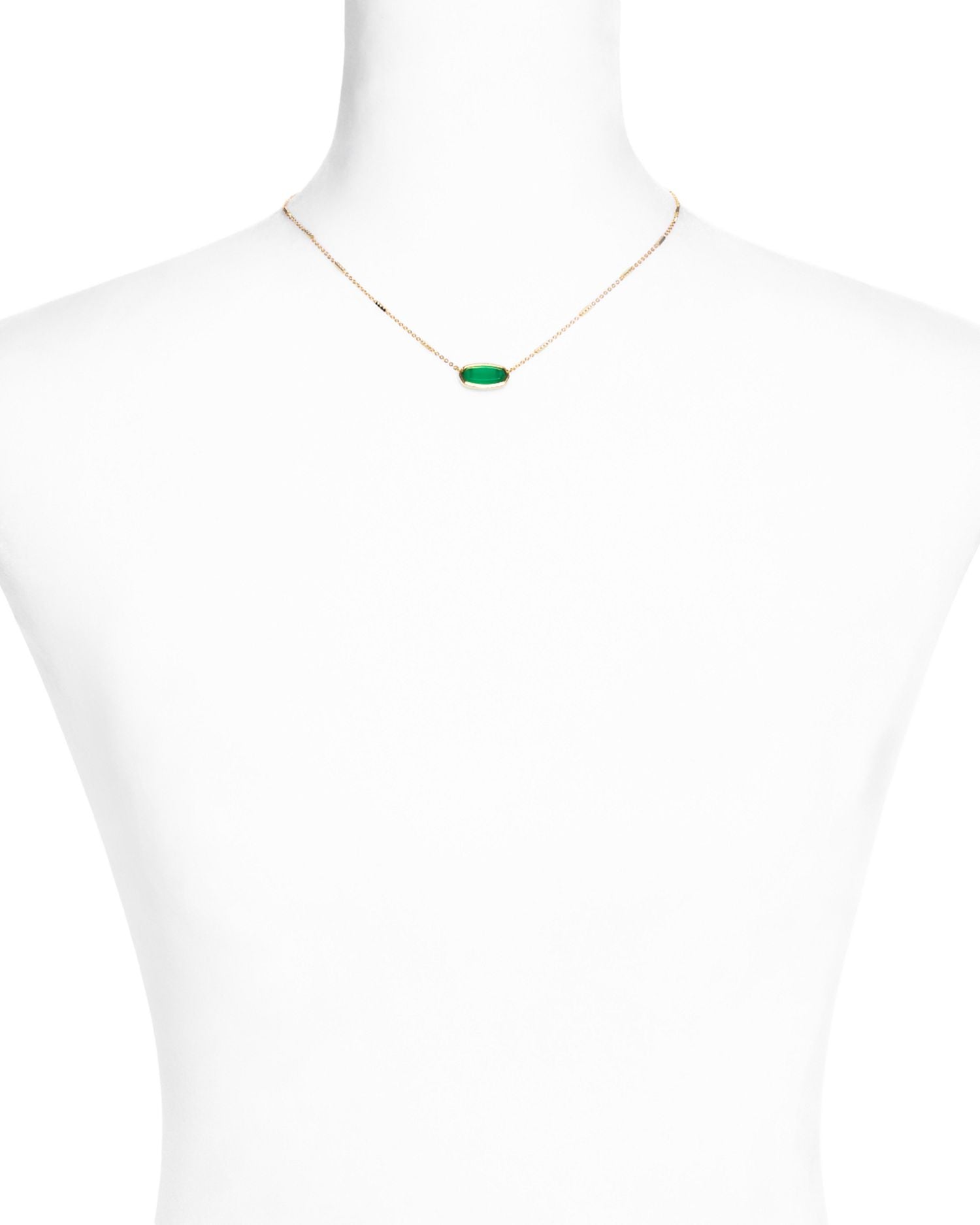 Elisa Stone Adjustable Pendant Necklace in 14K Gold Plated, 19'