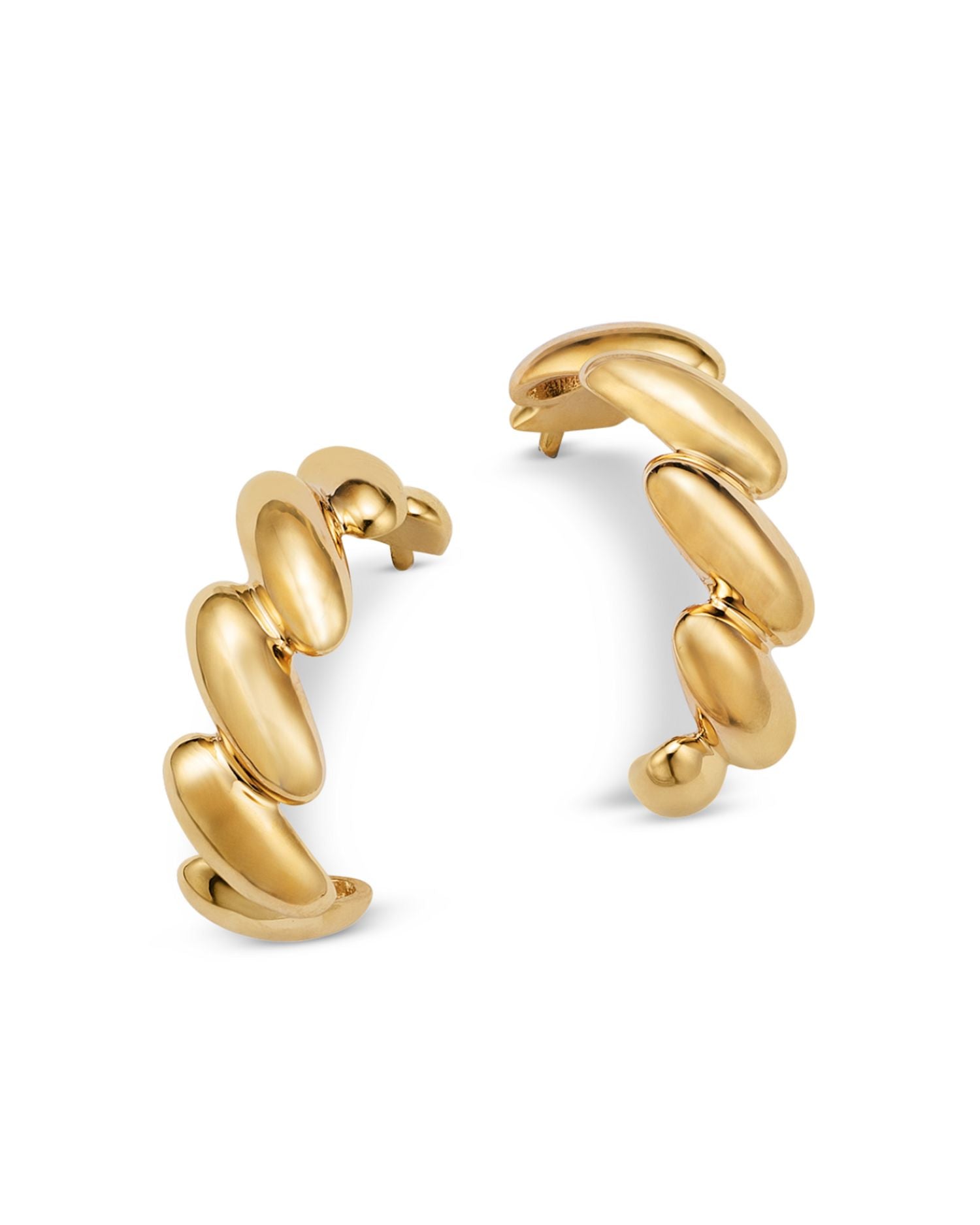 14K Yellow Gold San Marco Huggie Hoop Earrings