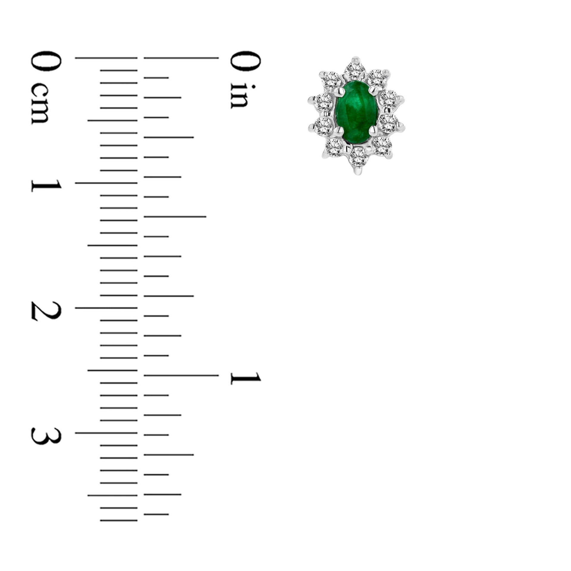 0.70cttw Diamond and Emerald Earring in 14k Gold