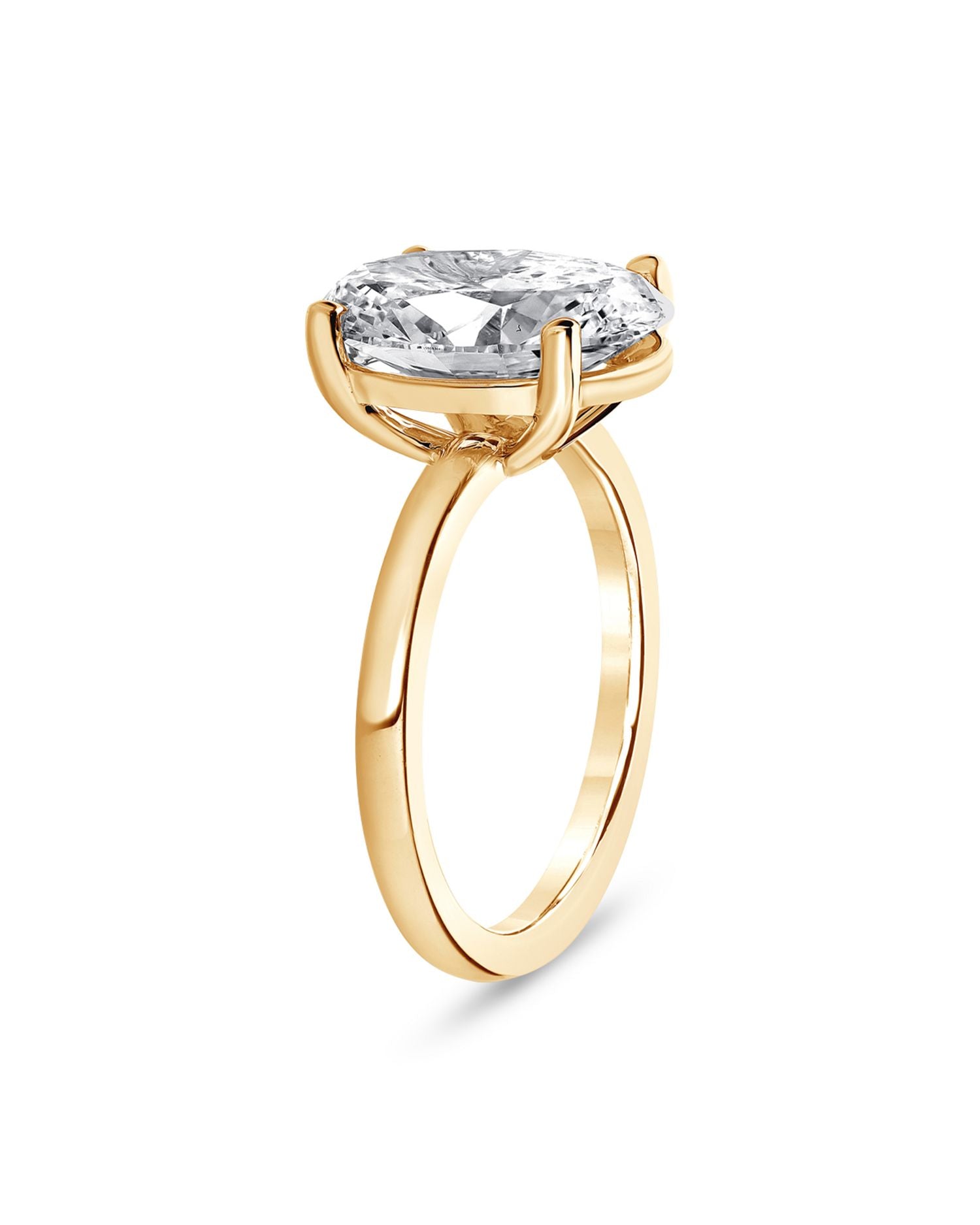 Certified Lab Grown Oval Diamond Engagement Ring in 18K Yellow Gold, 6.0 ct. t.w.