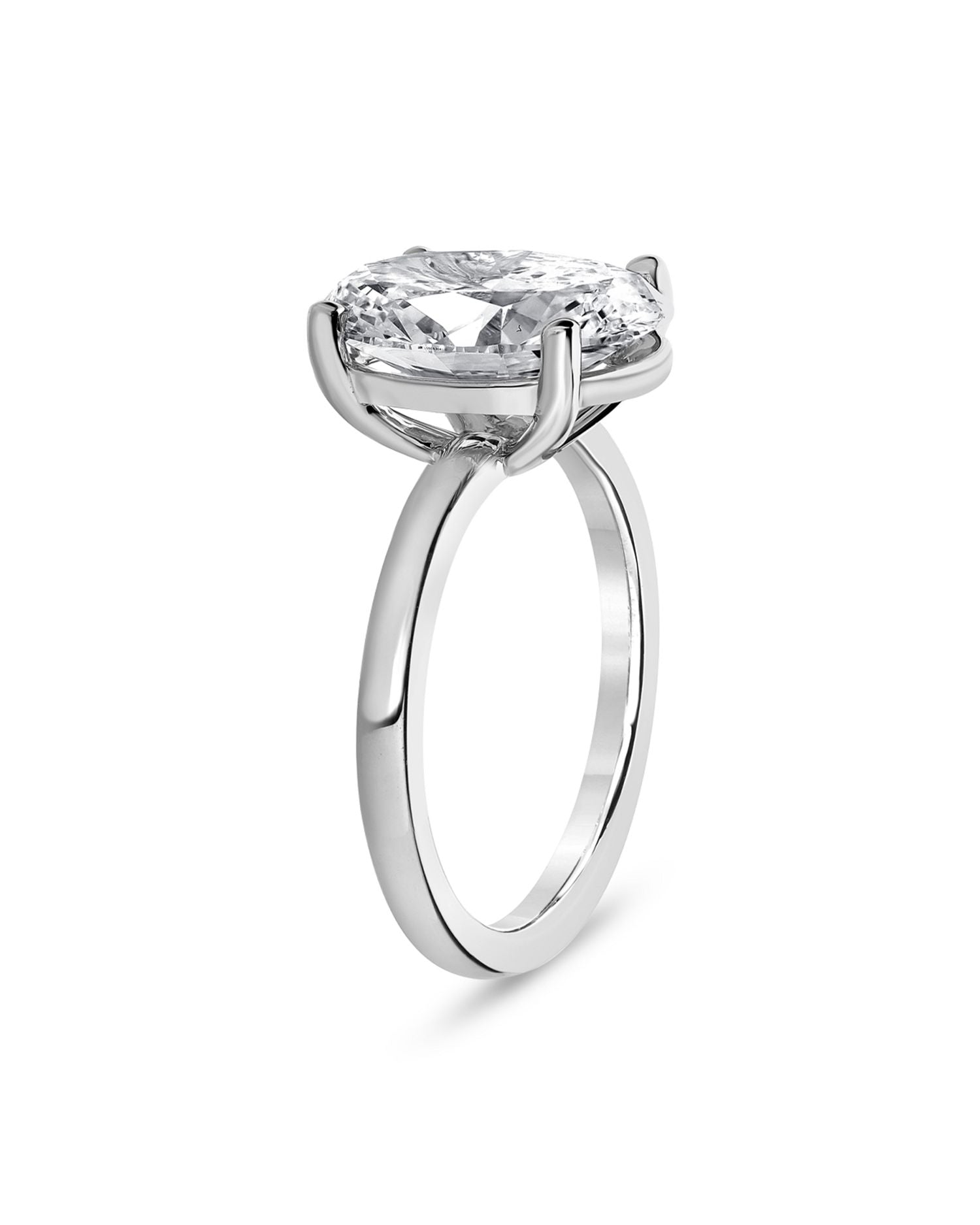 Certified Lab Grown Oval Diamond Engagement Ring in 18K White Gold, 6.0 ct. t.w.