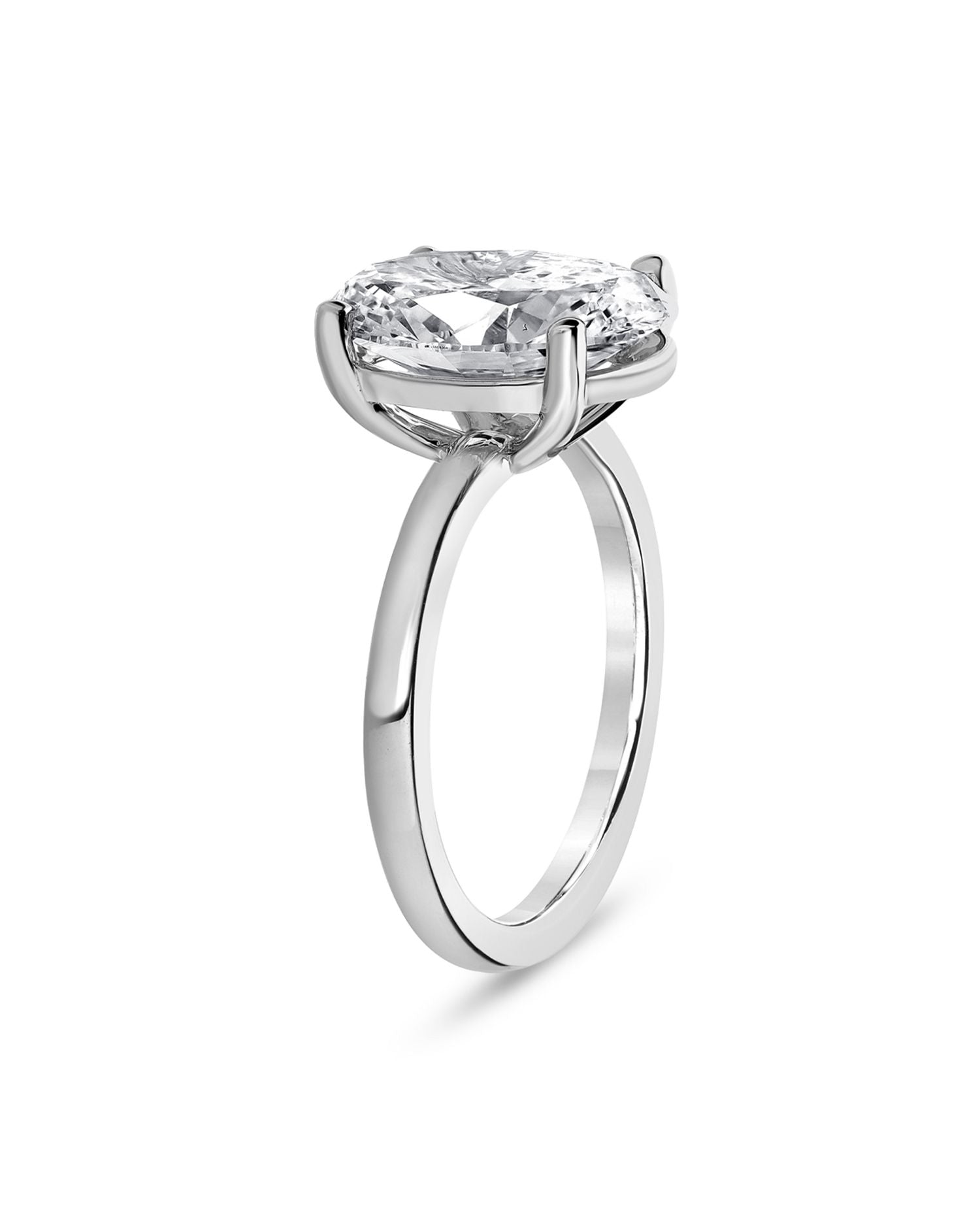 Certified Lab Grown Oval Diamond Engagement Ring in 18K White Gold, 2.0 ct. t.w.