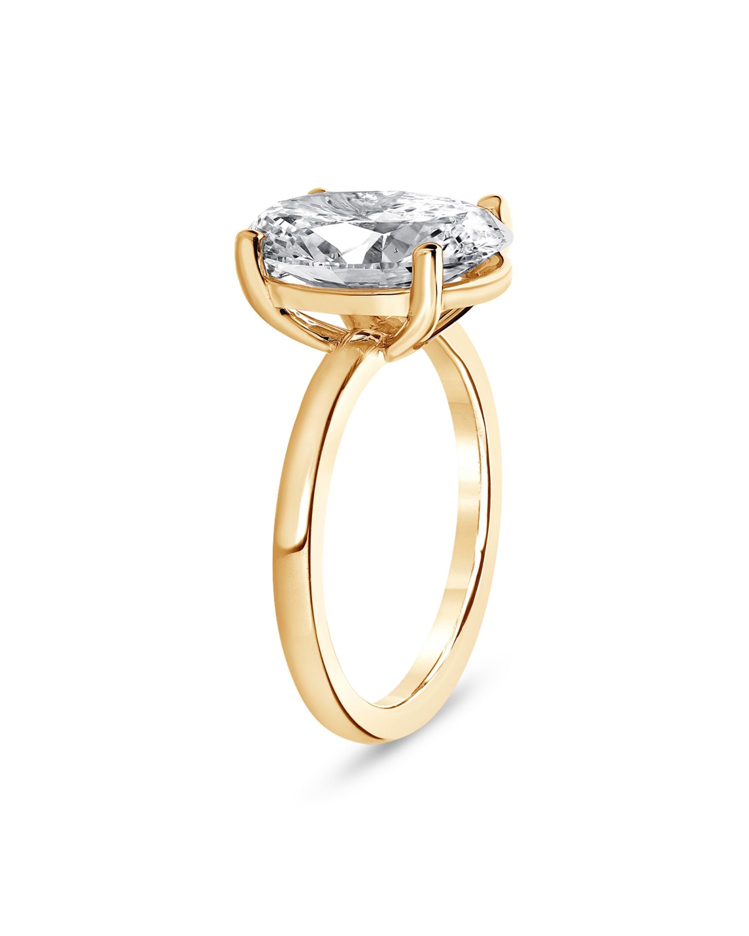 Certified Lab Grown Oval Diamond Engagement Ring in 18K Yellow Gold, 2.0 ct. t.w.