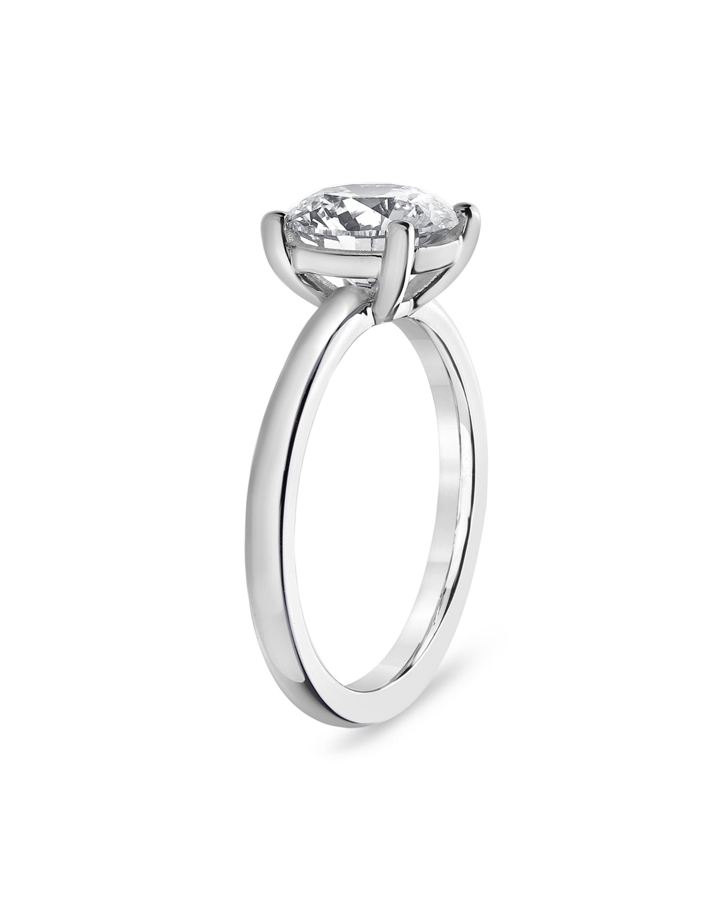 Certified Lab Grown Round Diamond Engagement Ring in 18K White Gold, 6.0 ct. t.w.