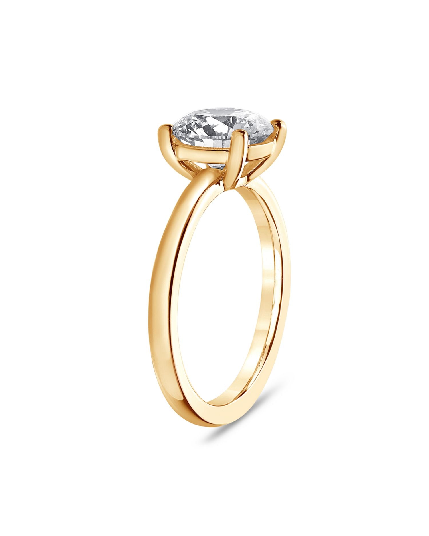 Certified Lab Grown Round Diamond Engagement Ring in 18K Yellow Gold, 6.0 ct. t.w.
