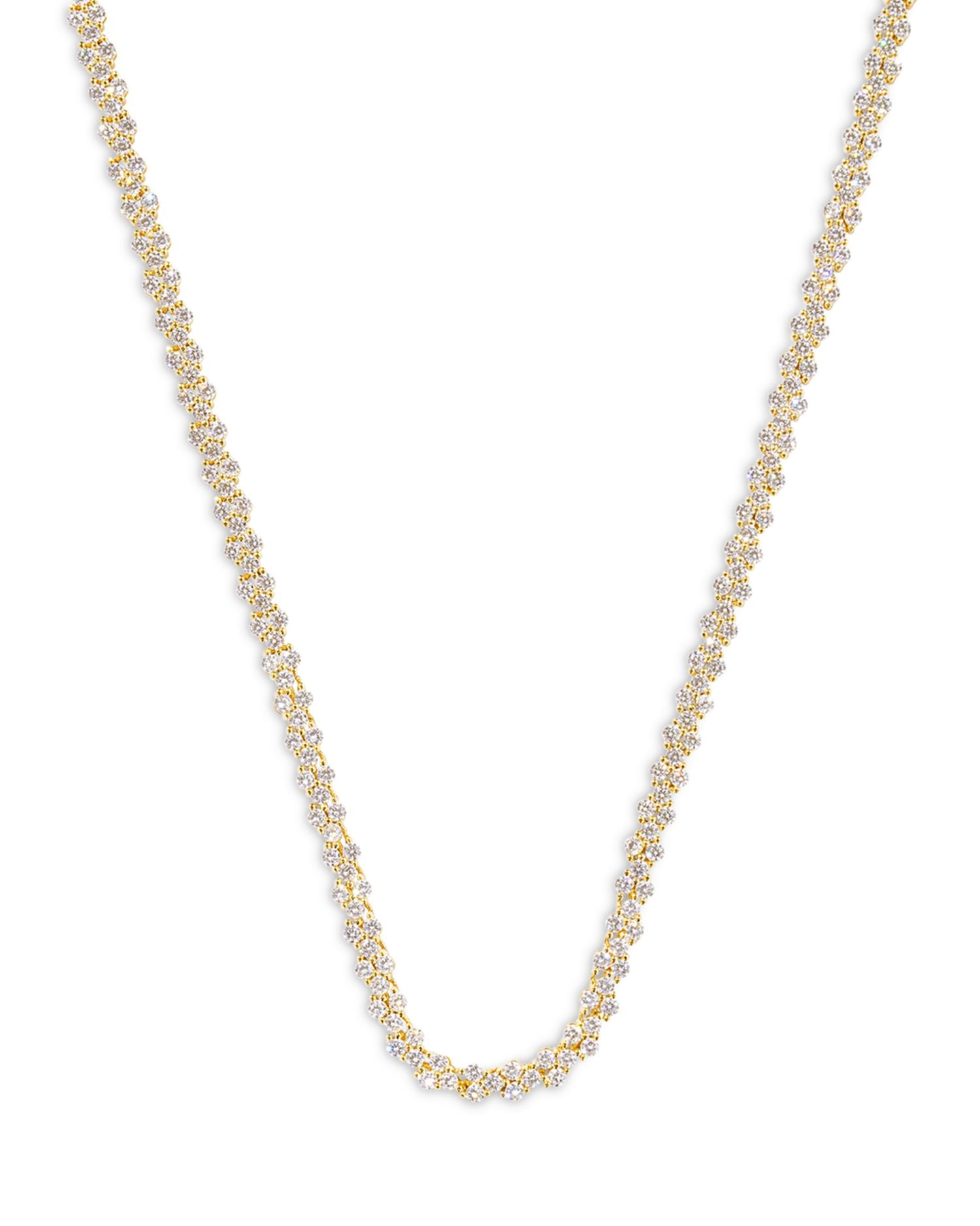 Emery Cluster Adjustable Tennis Necklace, 19"